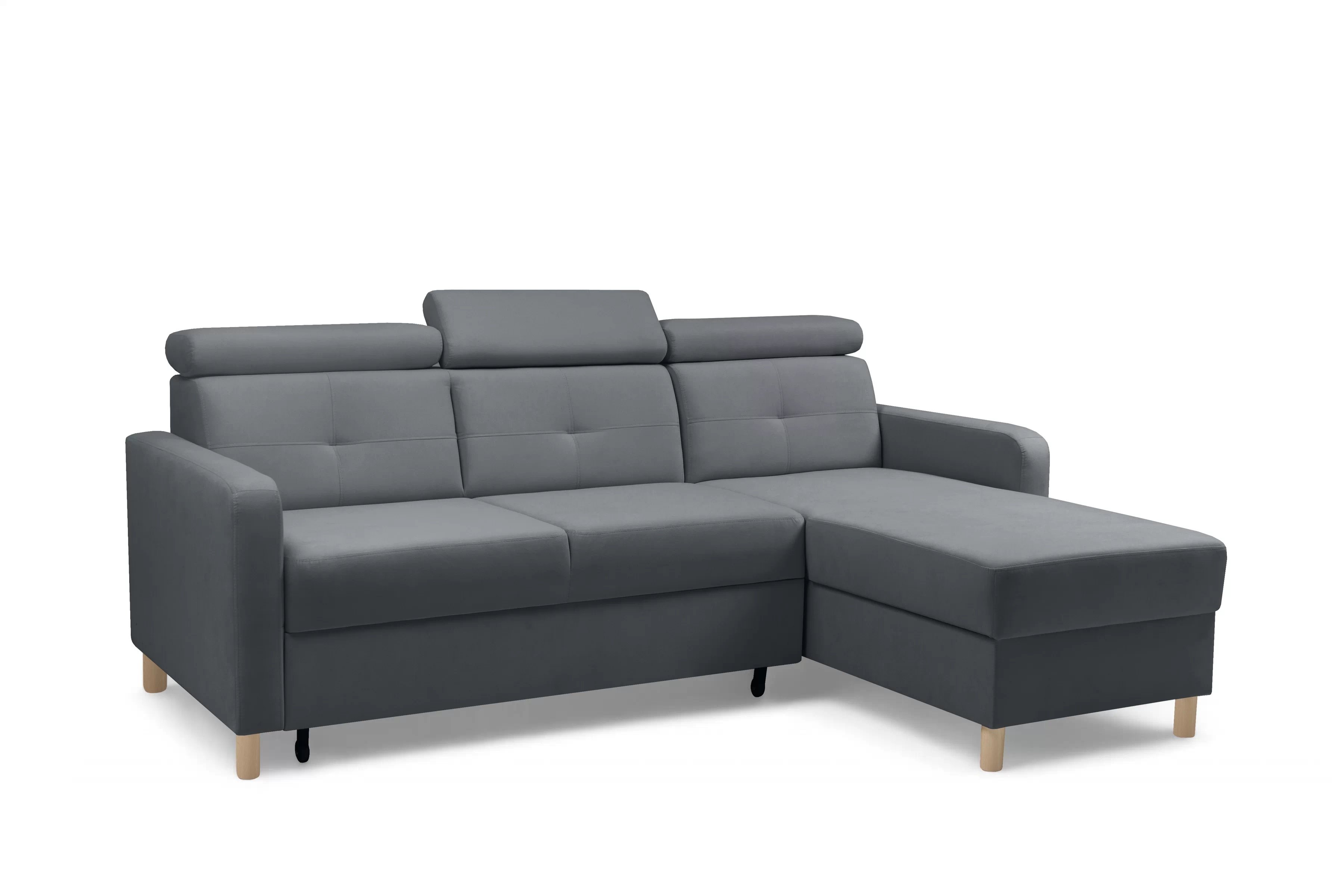 Rohová sedačka Filo s rozkladom univerzálna ľavá/pravá - sivý zamat Jasmine 96 Rohová sedacia súprava Filo s funkciou spánku uniwersalny Ľavý/Pravý - šedý velúr Jasmine 96 