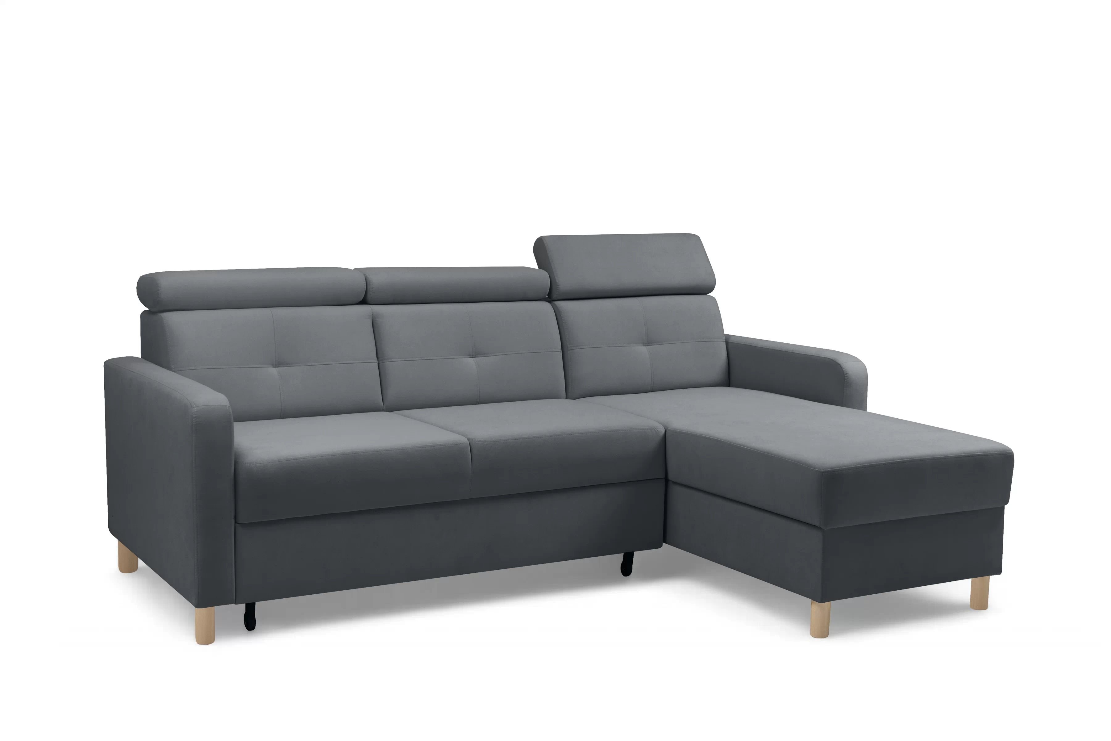 Rohová sedačka Filo s rozkladom univerzálna ľavá/pravá - sivý zamat Jasmine 96 Rohová sedacia súprava Filo s funkciou spánku uniwersalny Ľavý/Pravý - šedý velúr Jasmine 96 