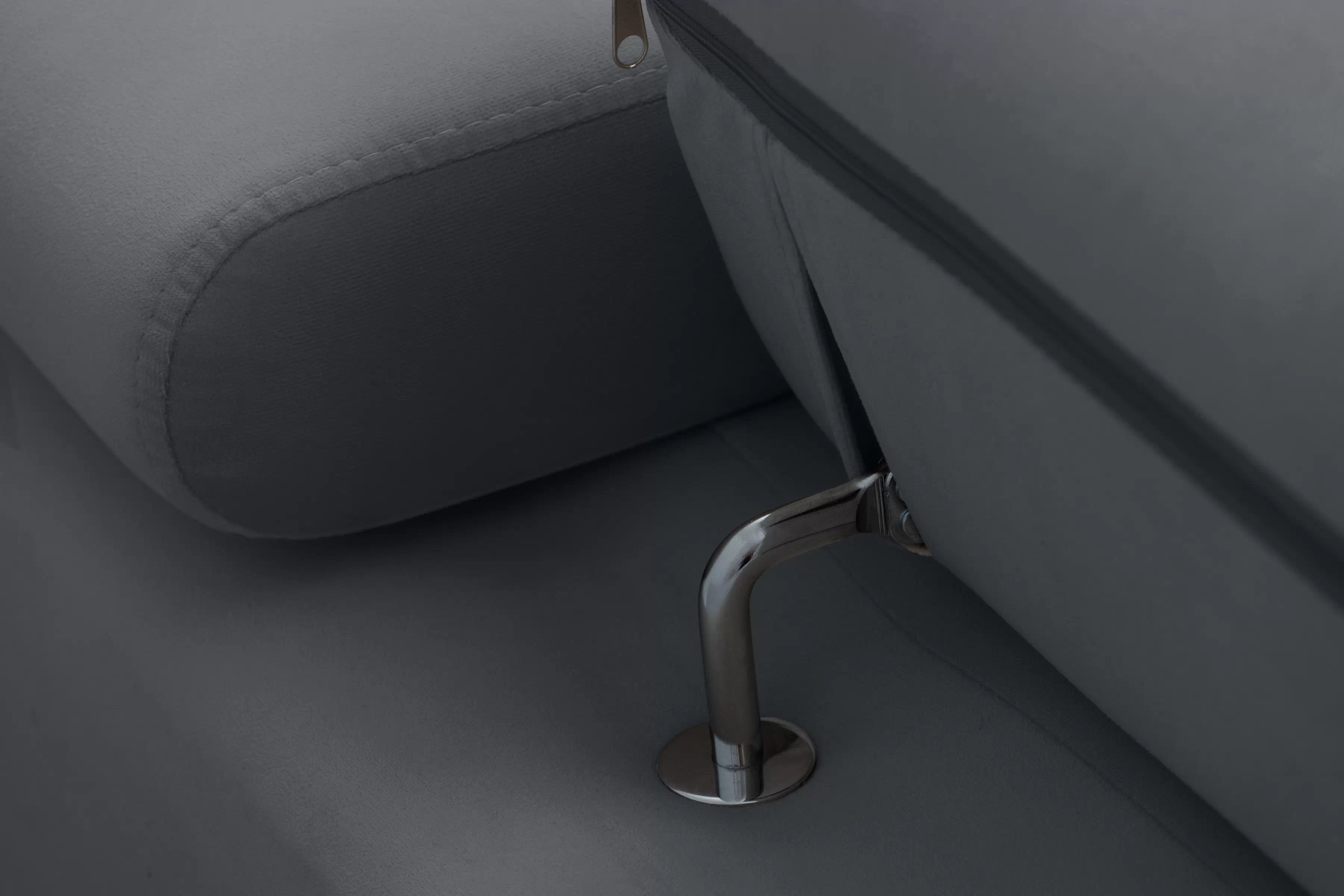 Rohová sedačka Filo s rozkladom univerzálna ľavá/pravá - sivý zamat Jasmine 96 Rohová sedacia súprava Filo s funkciou spánku uniwersalny Ľavý/Pravý - šedý velúr Jasmine 96 