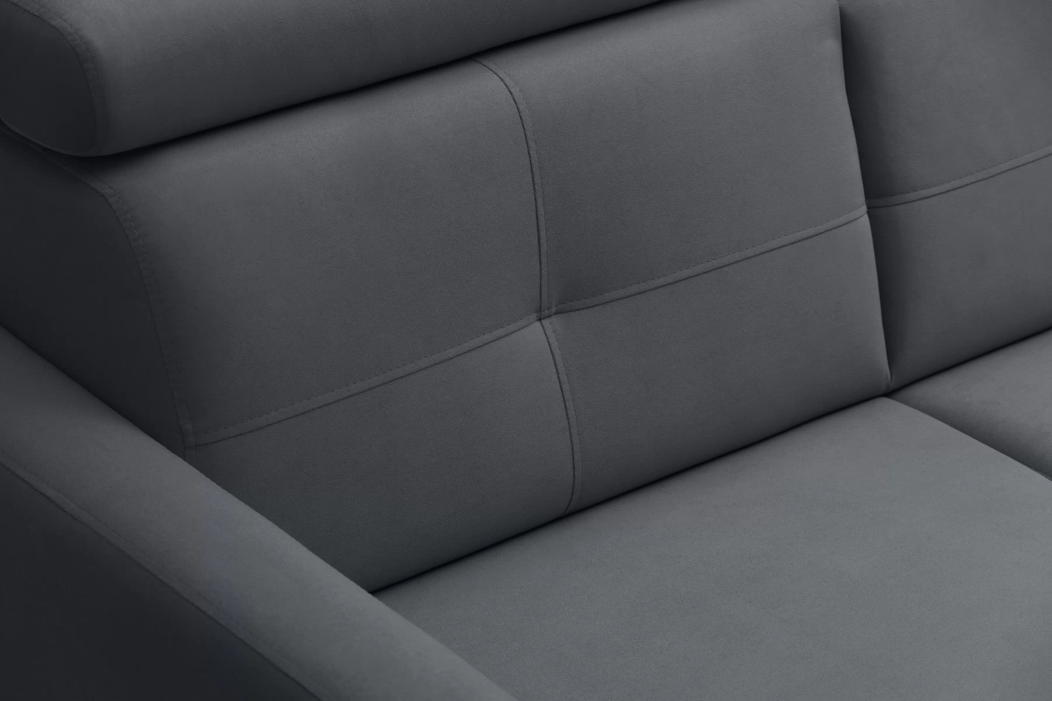 Rohová sedačka Filo s rozkladom univerzálna ľavá/pravá - sivý zamat Jasmine 96 Rohová sedacia súprava Filo s funkciou spánku uniwersalny Ľavý/Pravý - šedý velúr Jasmine 96 