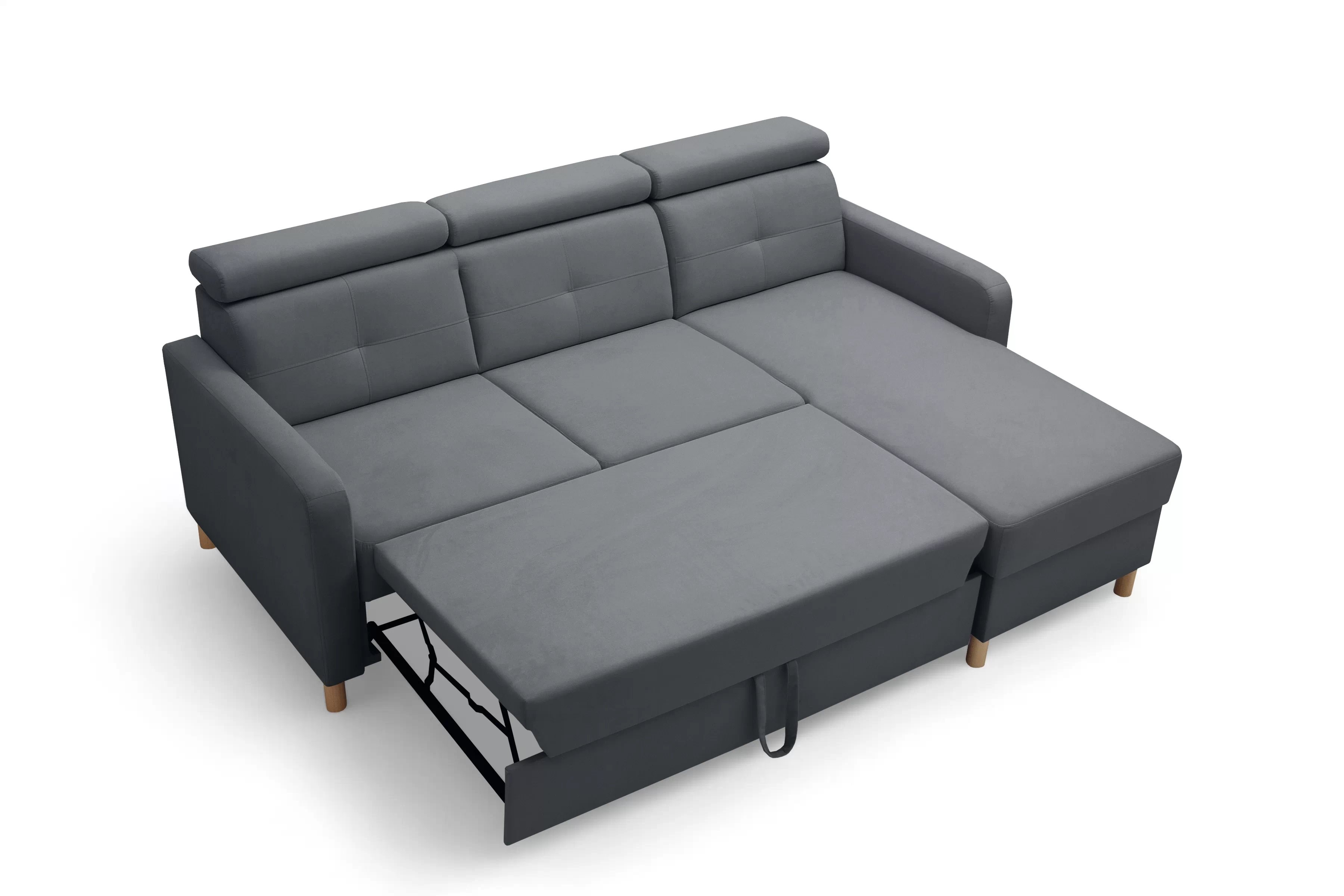 Rohová sedačka Filo s rozkladom univerzálna ľavá/pravá - sivý zamat Jasmine 96 Rohová sedacia súprava Filo s funkciou spánku uniwersalny Ľavý/Pravý - šedý velúr Jasmine 96 