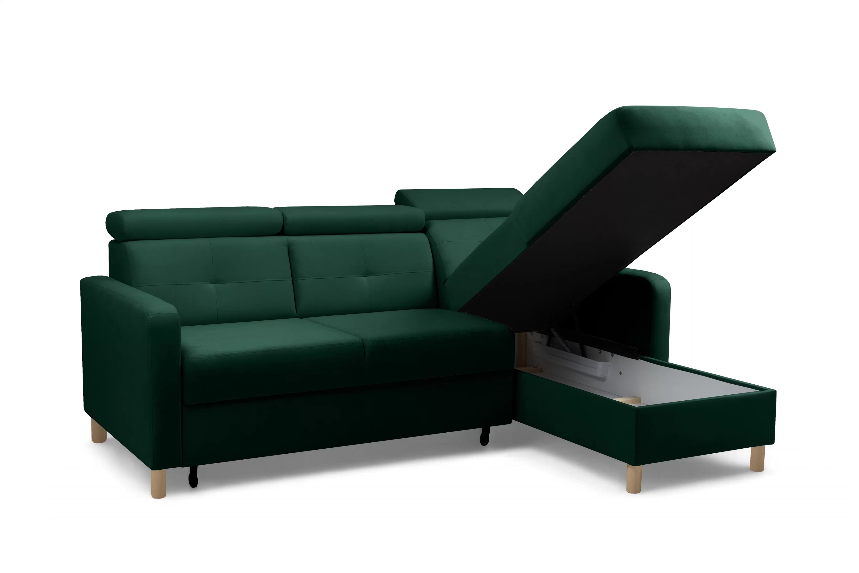 Rohová sedačka Filo s rozkladom univerzálna ľavá/pravá - zelený zamat Bluvel 78 Rohová sedacia súprava Filo s funkciou spánku uniwersalny Ľavý/Pravý- Zelený velúr Bluvel 78