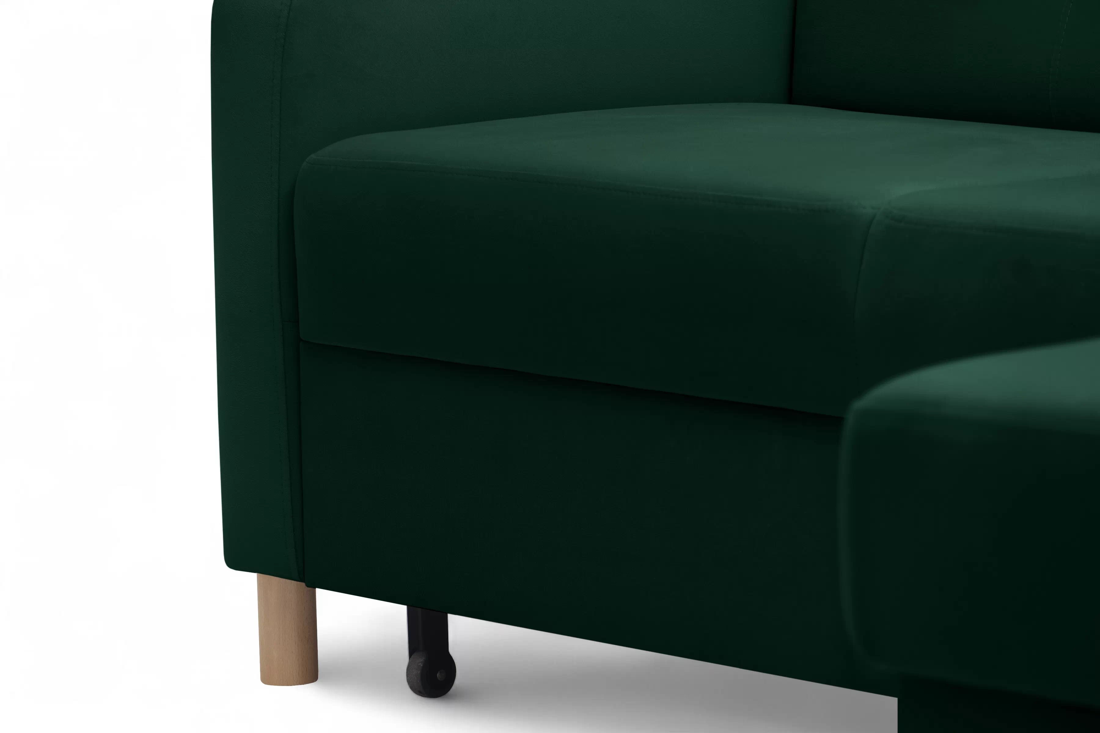 Rohová sedačka Filo s rozkladom univerzálna ľavá/pravá - zelený zamat Bluvel 78 Rohová sedacia súprava Filo s funkciou spánku uniwersalny Ľavý/Pravý- Zelený velúr Bluvel 78