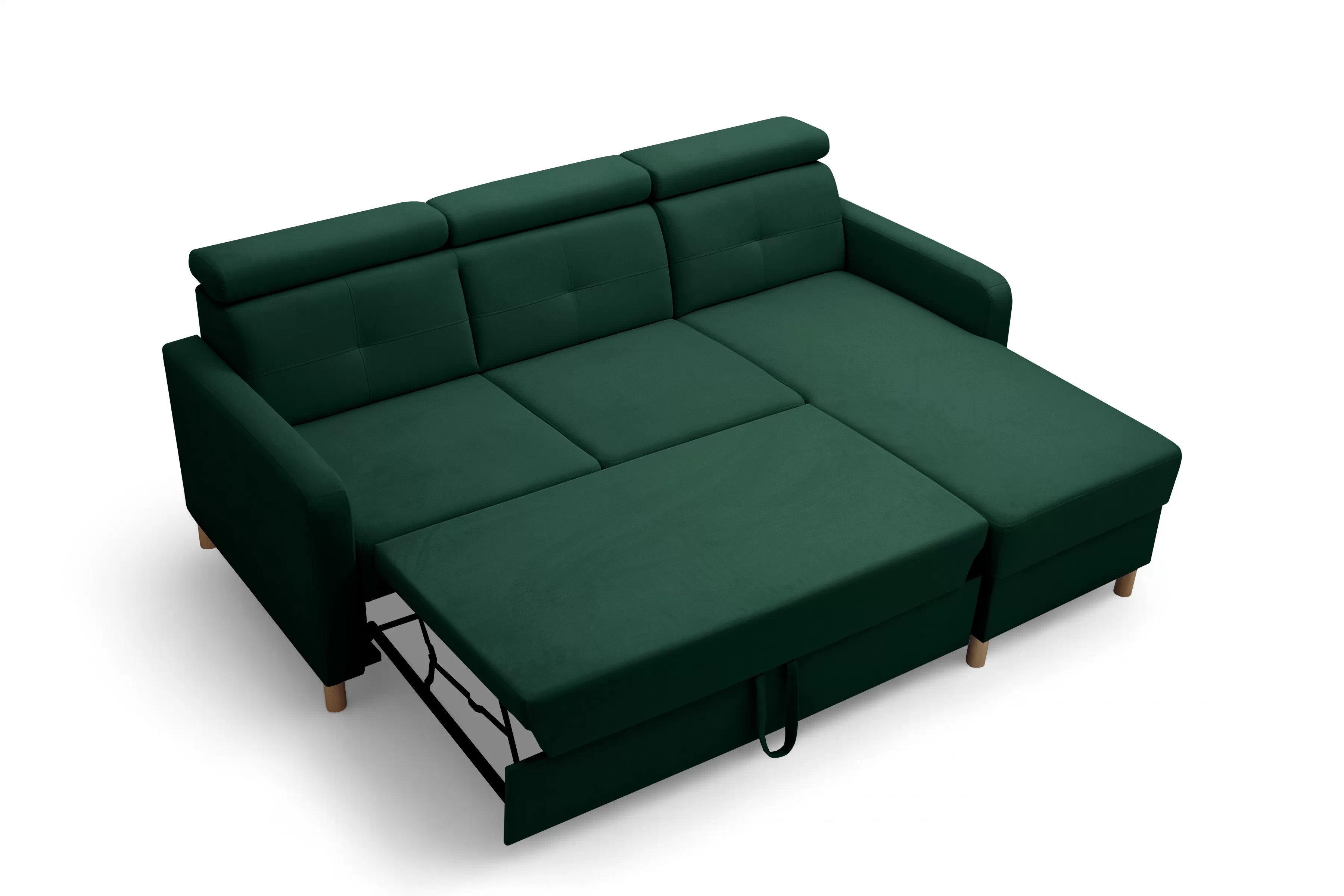 Rohová sedačka Filo s rozkladom univerzálna ľavá/pravá - zelený zamat Bluvel 78 Rohová sedacia súprava Filo s funkciou spánku uniwersalny Ľavý/Pravý- Zelený velúr Bluvel 78