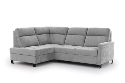 Rohová sedačka Gespano L ľavostranná s úzkou opierkou - sivý šenil Perfect Harmony 80