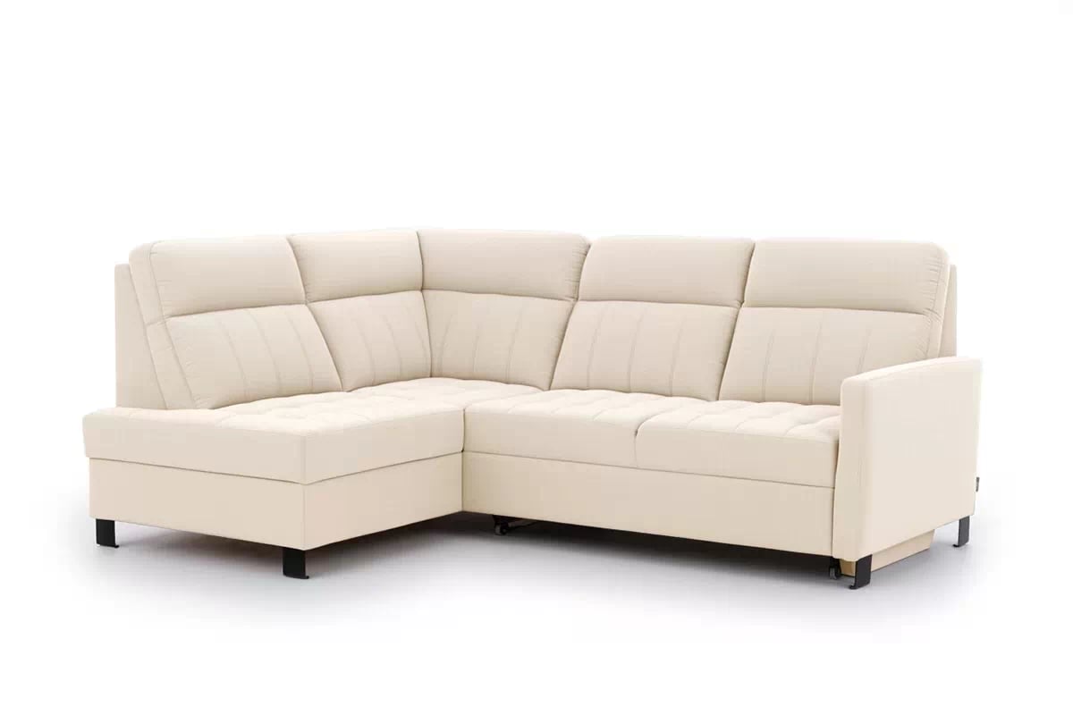 Rohová sedačka Gespano L ľavostranná s úzkou opierkou - krémová látka Sand 03 Rohová sedacia súprava Gespano L Ľavá strana z waskim bokiem - kremowa dzianina Sand 03