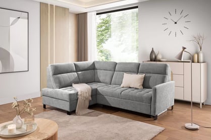 Rohová sedačka Gespano L ľavostranná s úzkou opierkou - sivý šenil Perfect Harmony 80 Rohová sedacia súprava Gespano L Ľavá strana z waskim bokiem - šedý šenil Perfect Harmony 80