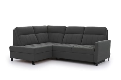 Rohová sedačka Gespano L ľavostranná s úzkou opierkou - grafitový ľahko čistiteľný zamat Zetta 305