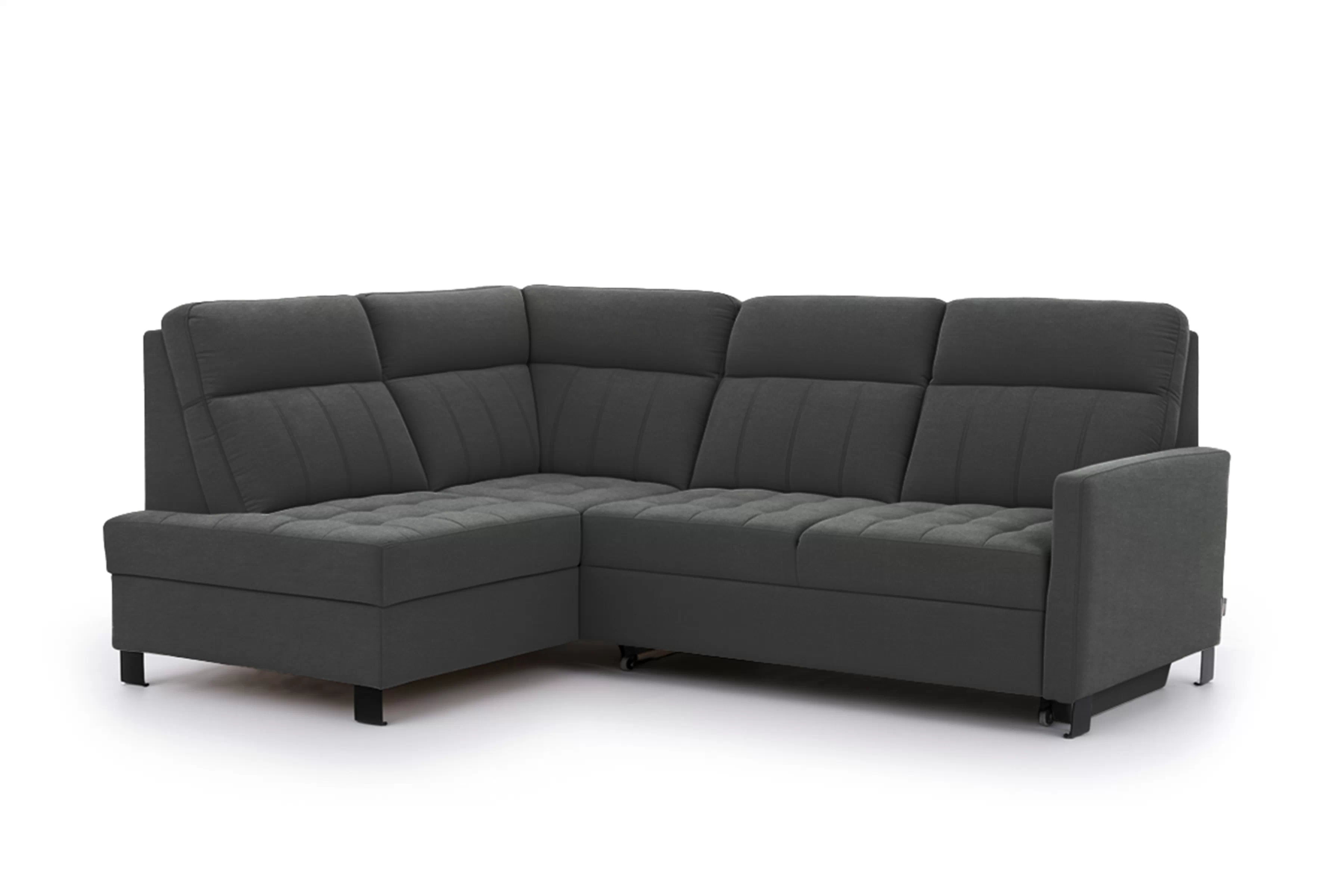 Rohová sedačka Gespano L ľavostranná s úzkou opierkou - grafitový ľahko čistiteľný zamat Zetta 305 Rohová sedacia súprava Gespano L Ľavá strana z waskim bokiem - Grafitový velúr ľahkočistiaci Zetta 305