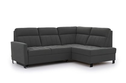 Rohová sedačka Gespano L pravostranná s úzkou opierkou - grafitový ľahko čistiteľný zamat Zetta 305