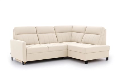 Rohová sedačka Gespano L pravostranná s úzkou opierkou - krémová tkanina Sand 03