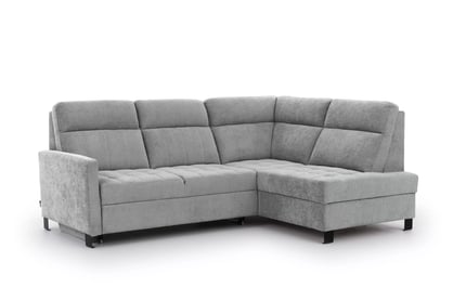Rohová sedačka Gespano L pravostranná s úzkou opierkou - sivý šenil Perfect Harmony 80