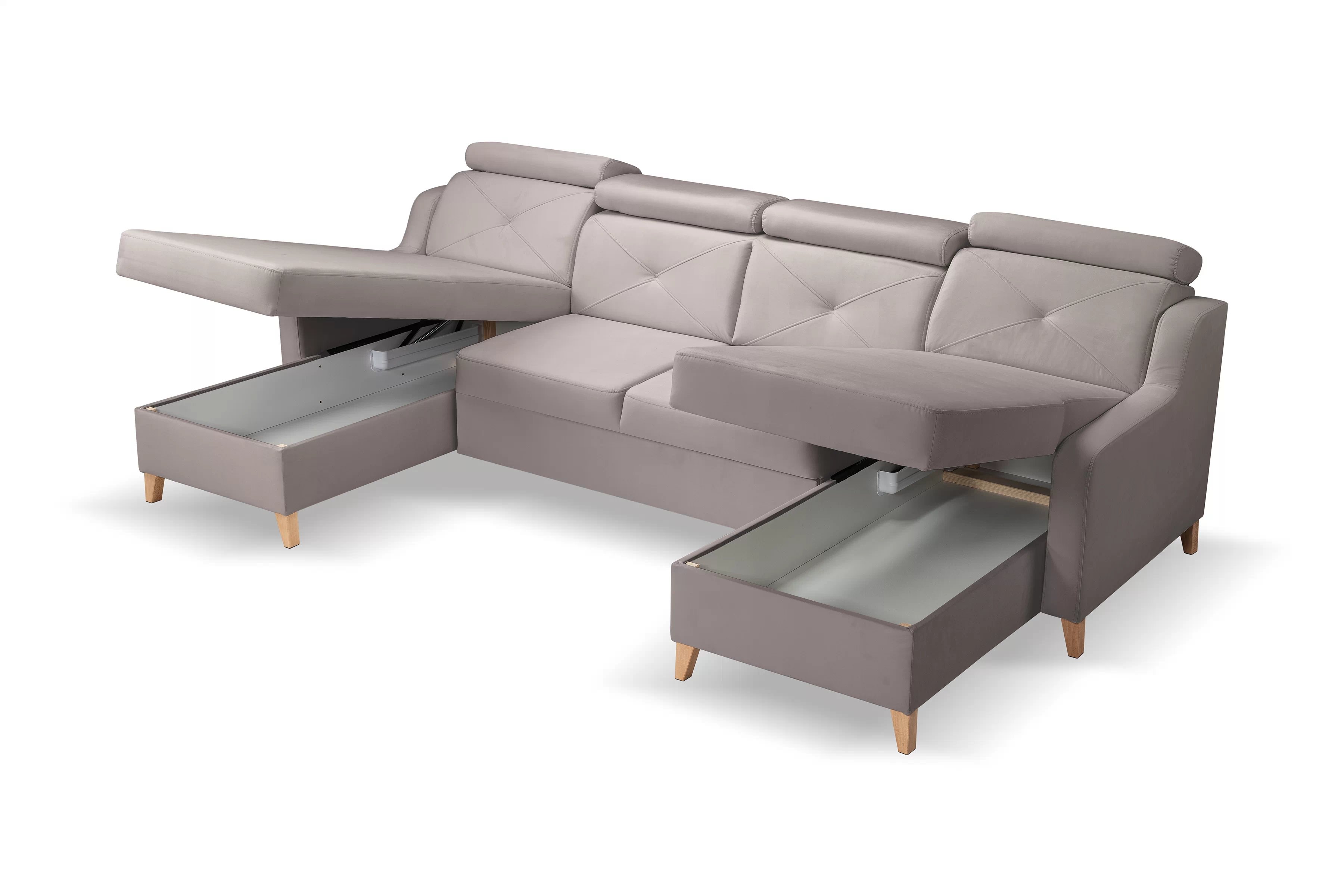 Rohová sedacia súprava Laksaro U - tmavobéžový zamat Jasmine 25 Rohová sedacia súprava Laksaro U uniwersalny prawo/Ľavá strana - ciemno béžový velúr Jasmine 25 