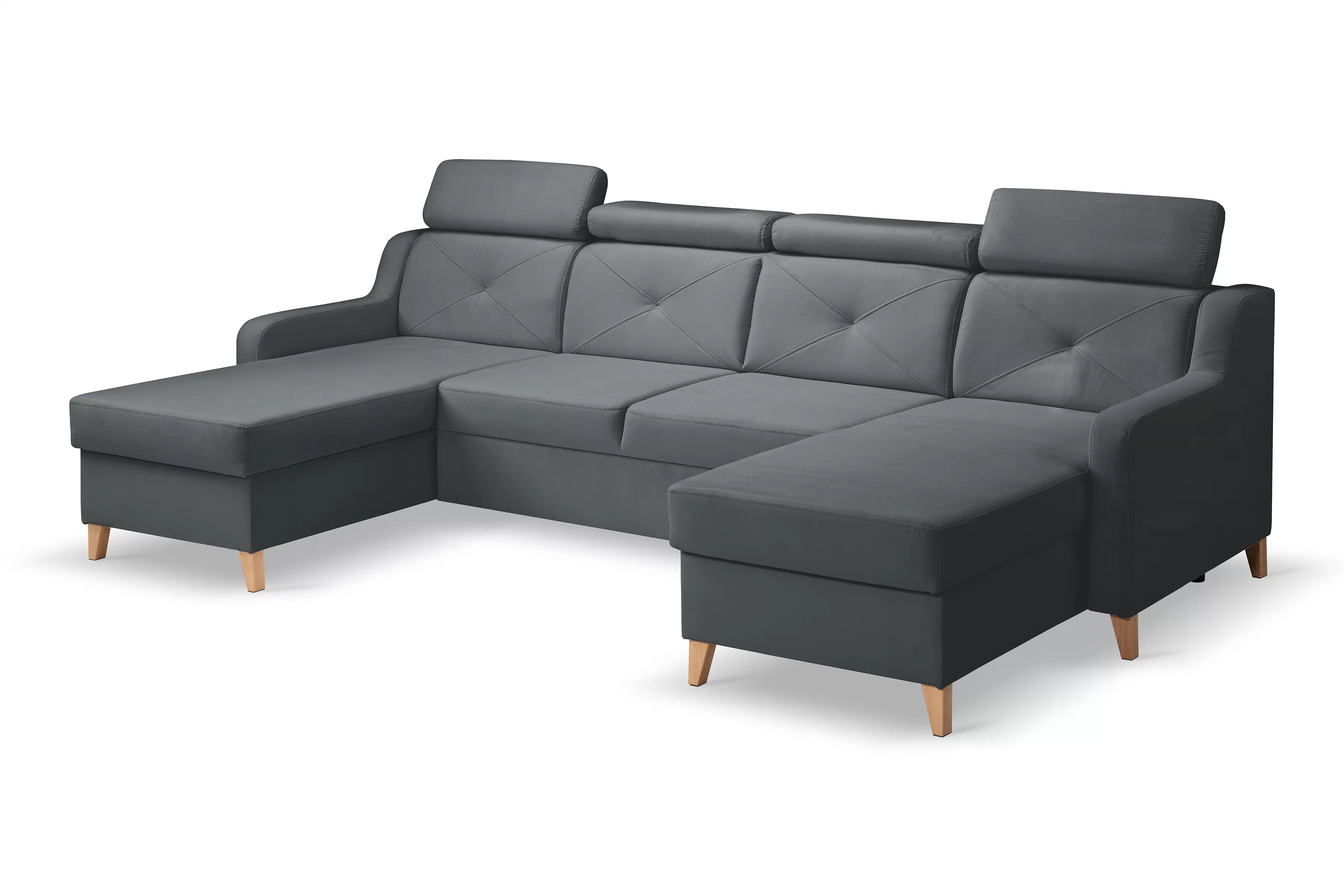 Rohová sedacia súprava Laksaro U - sivý zamat Jasmine 96 Rohová sedacia súprava Laksaro U uniwersalny prawo/Ľavá strana - šedý velúr Jasmine 96