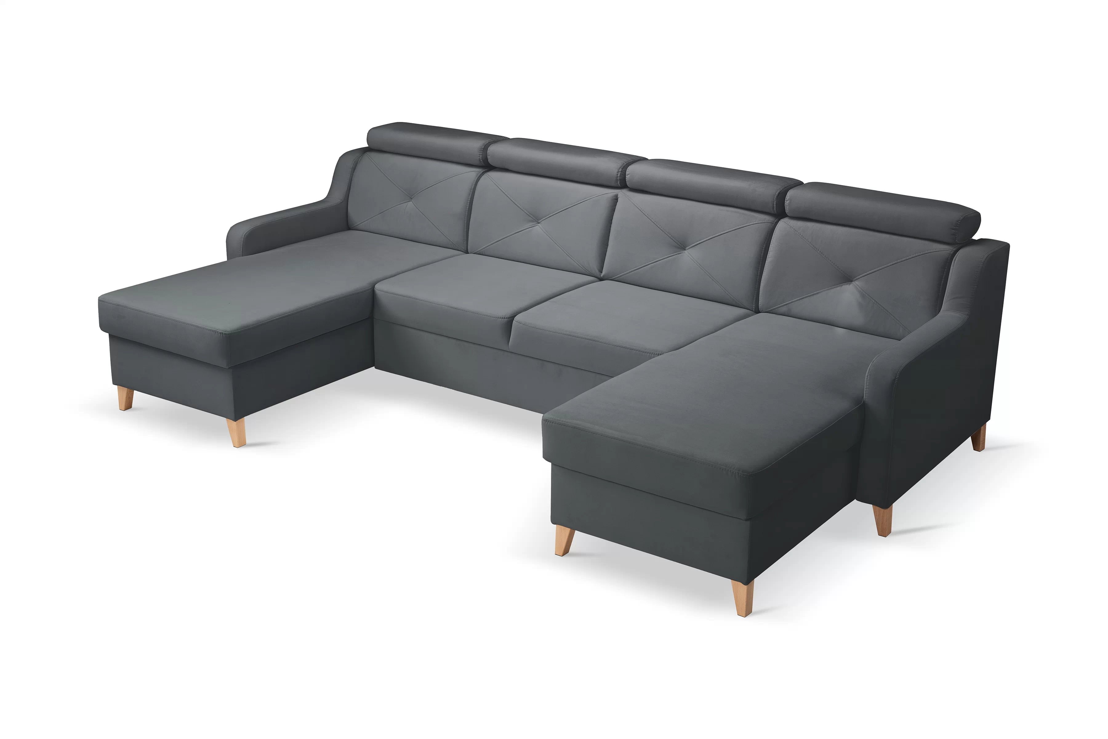 Rohová sedacia súprava Laksaro U - sivý zamat Jasmine 96 Rohová sedacia súprava Laksaro U uniwersalny prawo/Ľavá strana - šedý velúr Jasmine 96