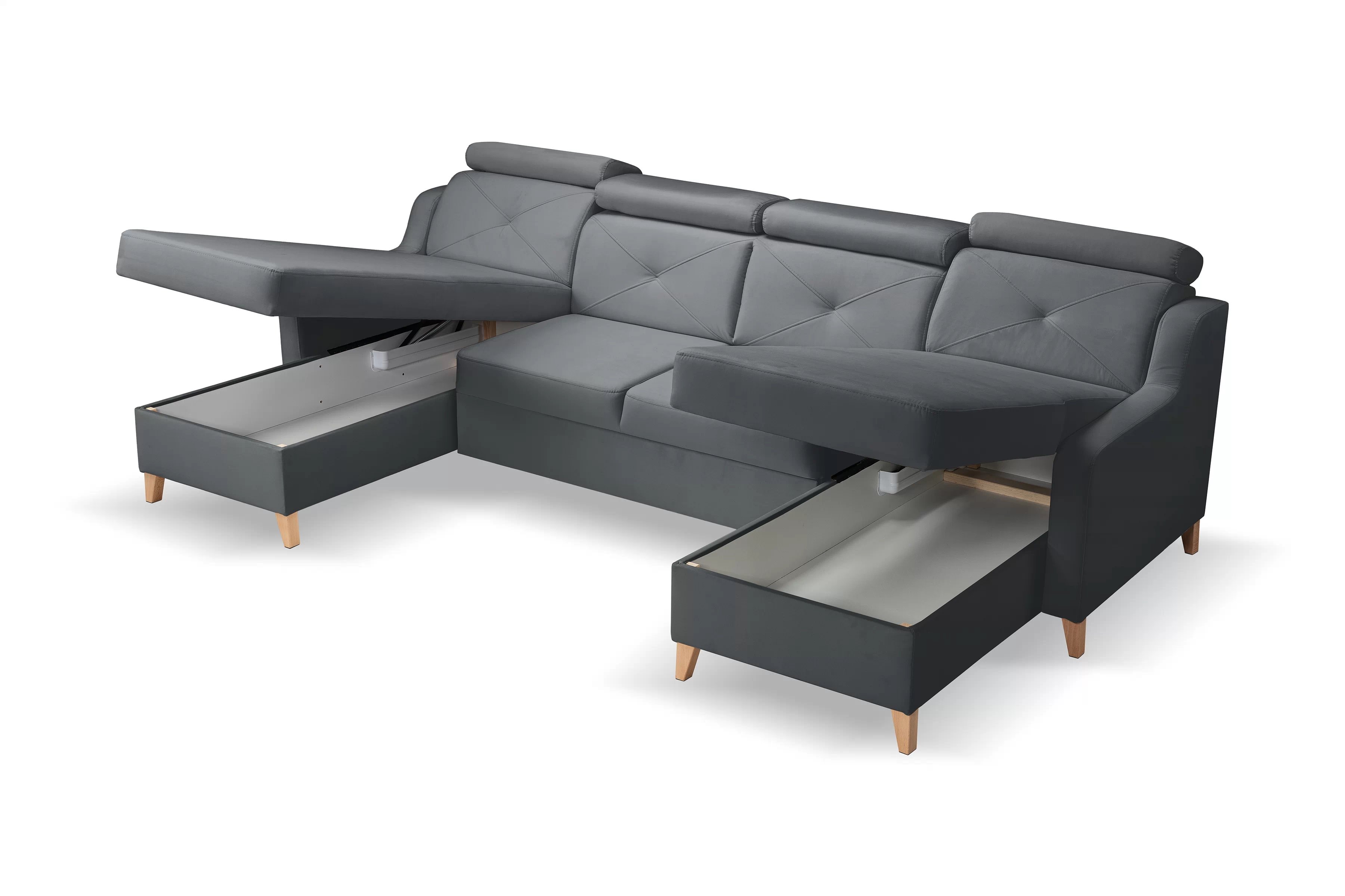 Rohová sedacia súprava Laksaro U - sivý zamat Jasmine 96 Rohová sedacia súprava Laksaro U uniwersalny prawo/Ľavá strana - šedý velúr Jasmine 96