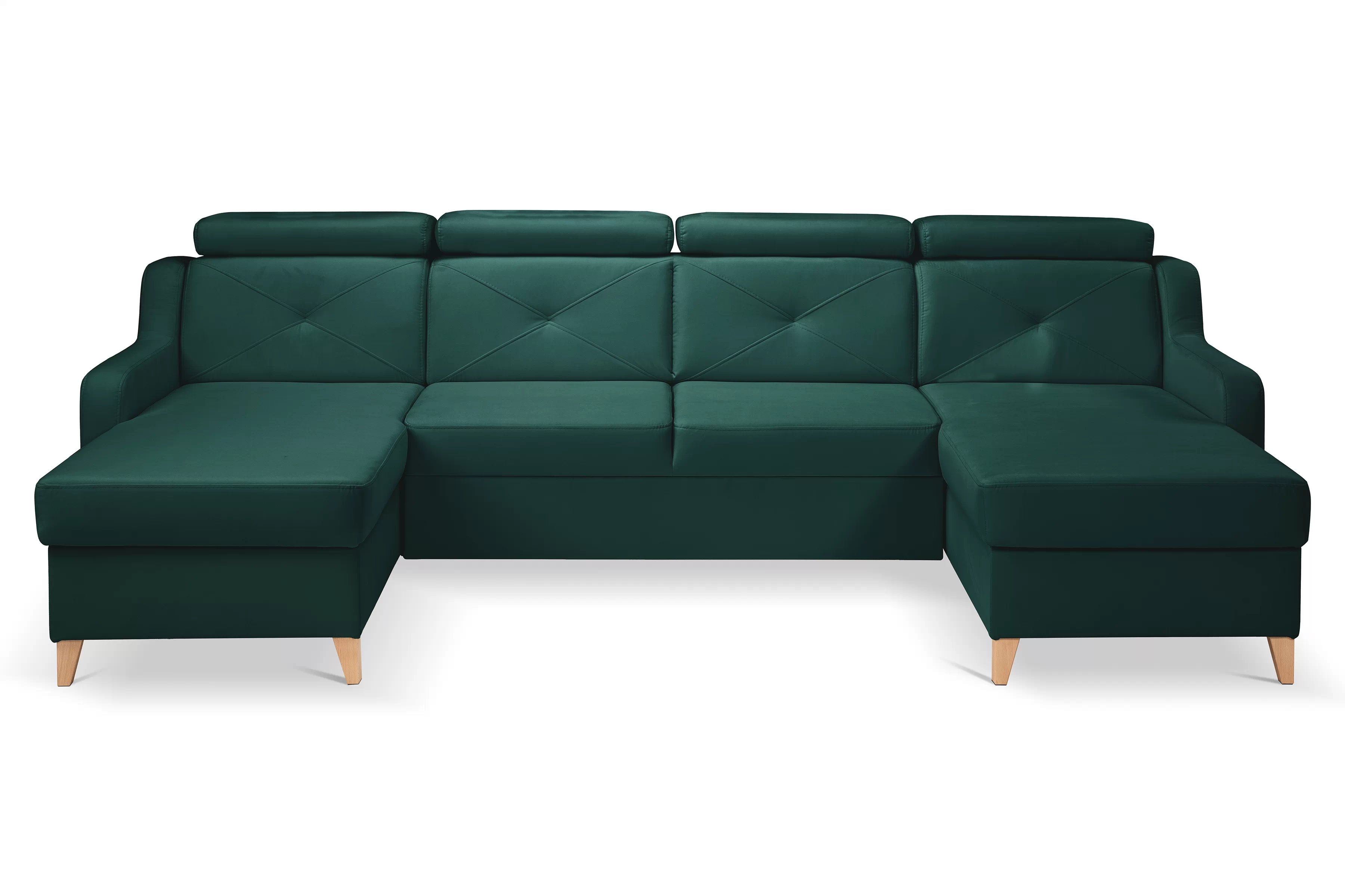 Rozkládací rohová sedací souprava Laksaro U - zelená Trinity 28 Rohová sedací souprava Laksaro U uniwersalny prawo/levá - zelená welwet Trinity 28