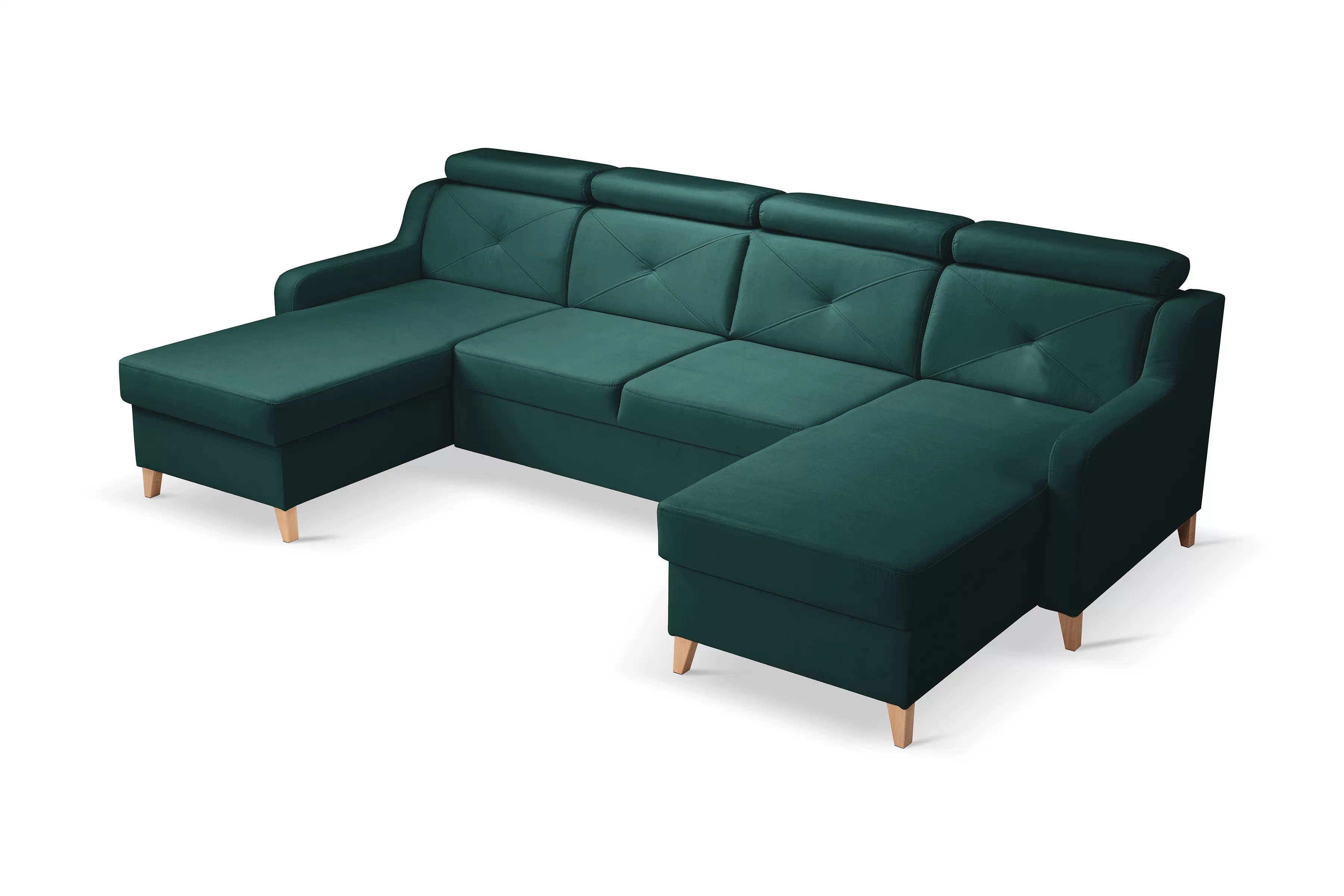 Rozkládací rohová sedací souprava Laksaro U - zelená Trinity 28 Rohová sedací souprava Laksaro U uniwersalny prawo/levá - zelená welwet Trinity 28