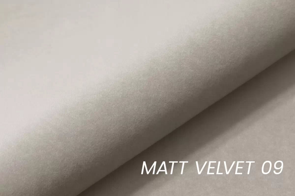 Rohová pohovka Lapios pravá s funkcí spánku - béžový samet Matt Velvet 9 Rohová sedací souprava Lapios rozkládací pravá - béžová welwet Matt Velvet 9