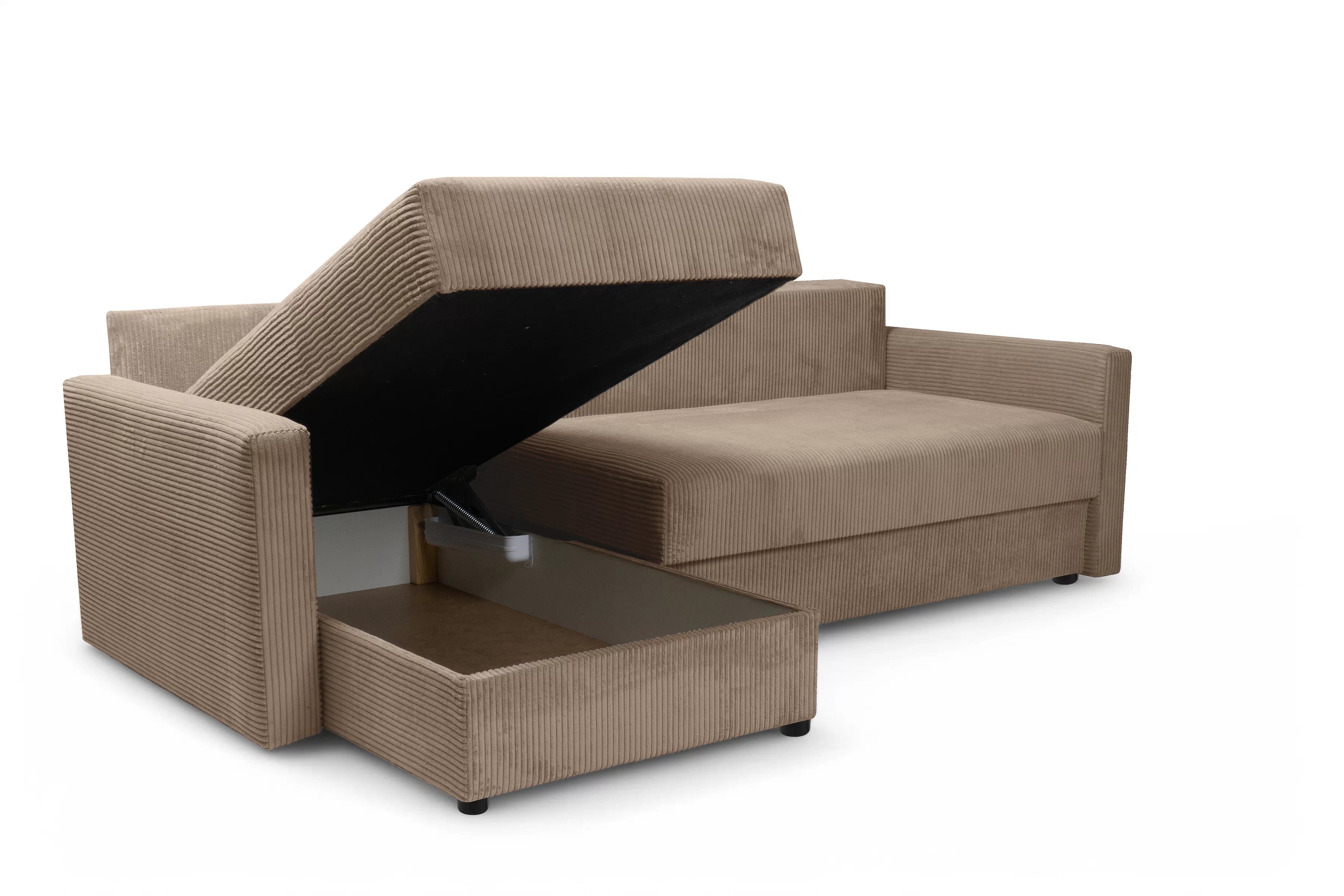 Rozkládací rohová sedací souprava Laveris - béžová Lincoln 17 Rohová sedací souprava Laveris rozkladany uniwersalny prawo/levá - béžová manšestr Lincoln 17