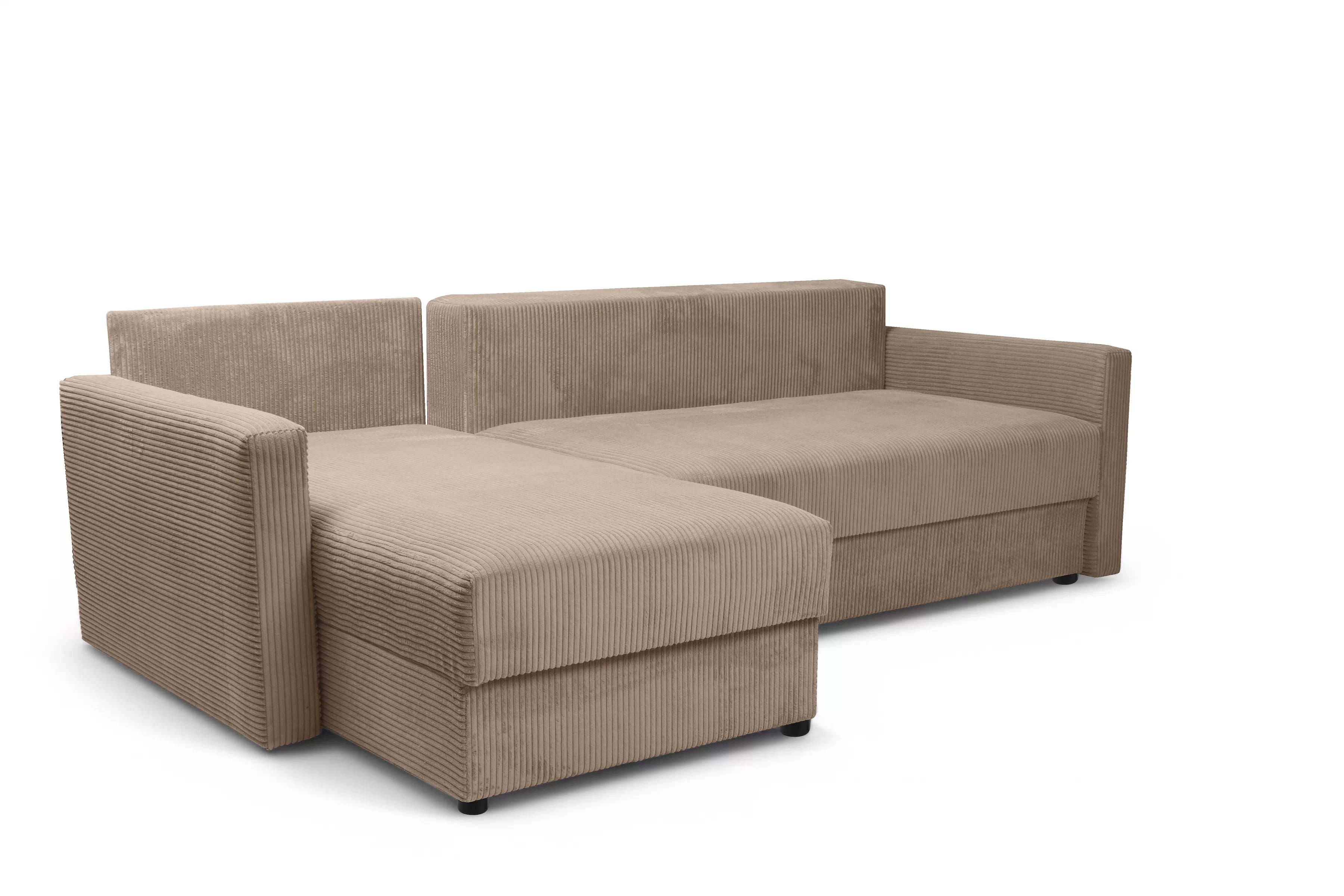 Rozkládací rohová sedací souprava Laveris - béžová Lincoln 17 Rohová sedací souprava Laveris rozkladany uniwersalny prawo/levá - béžová manšestr Lincoln 17