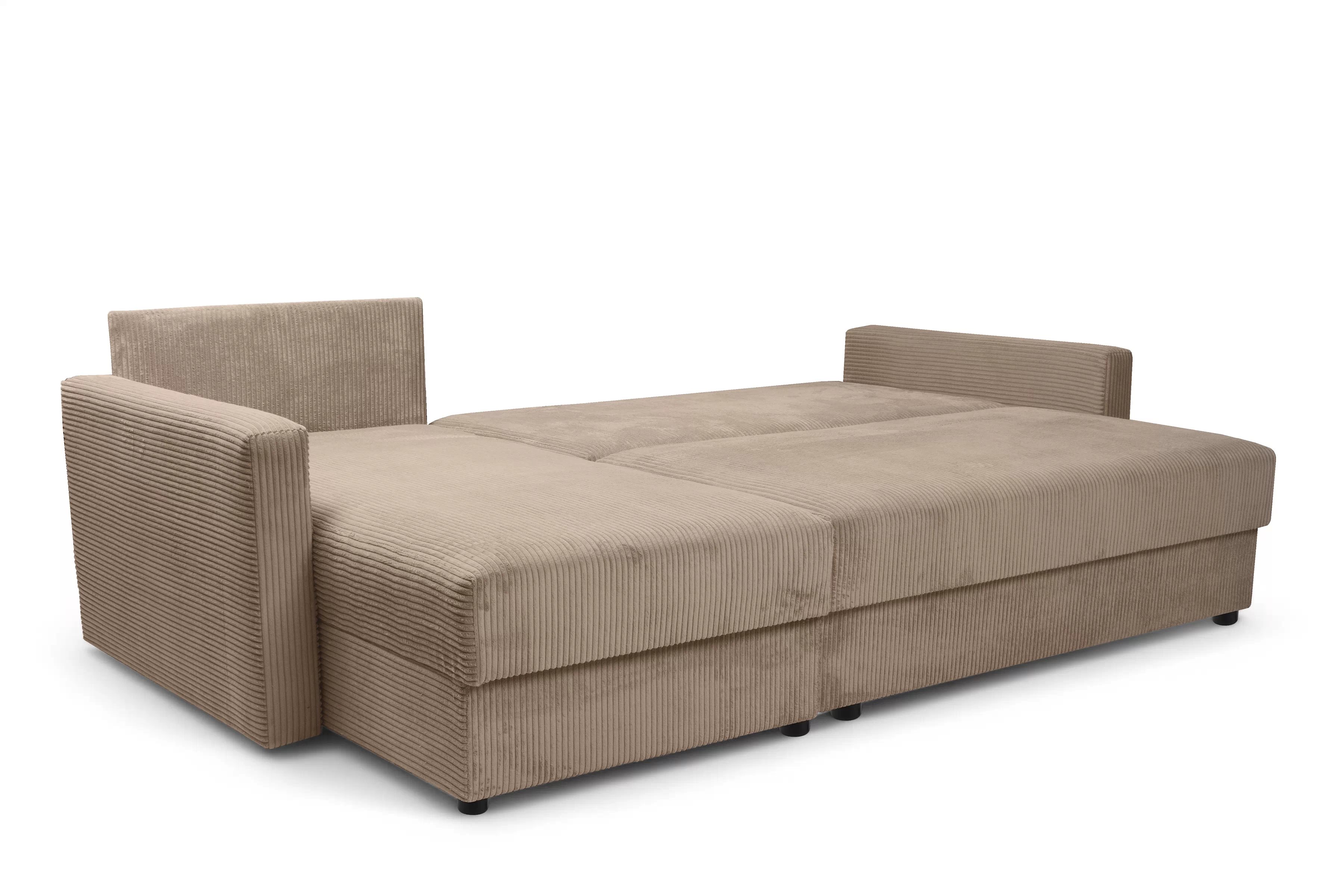 Rozkládací rohová sedací souprava Laveris - béžová Lincoln 17 Rohová sedací souprava Laveris rozkladany uniwersalny prawo/levá - béžová manšestr Lincoln 17