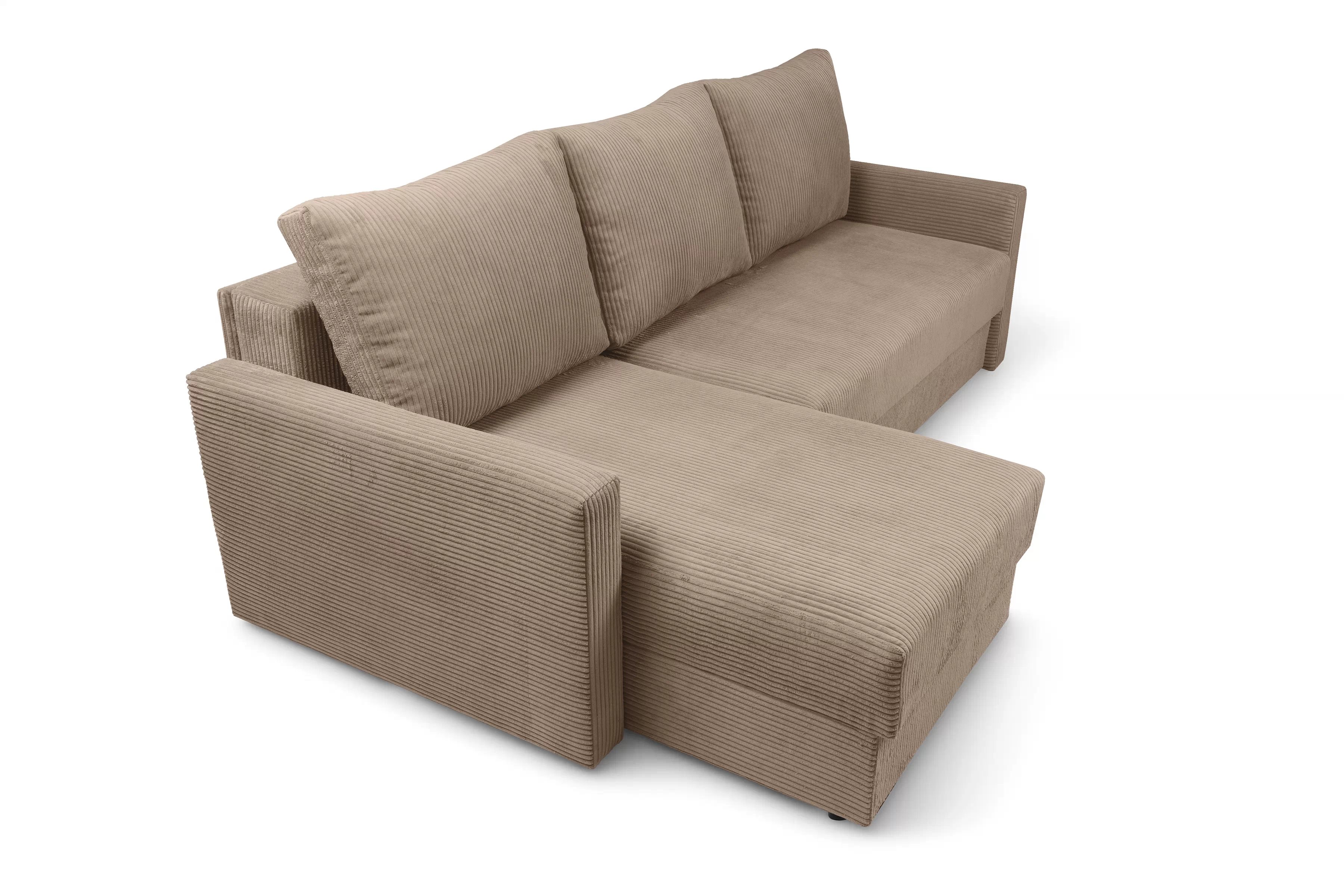 Rozkládací rohová sedací souprava Laveris - béžová Lincoln 17 Rohová sedací souprava Laveris rozkladany uniwersalny prawo/levá - béžová manšestr Lincoln 17