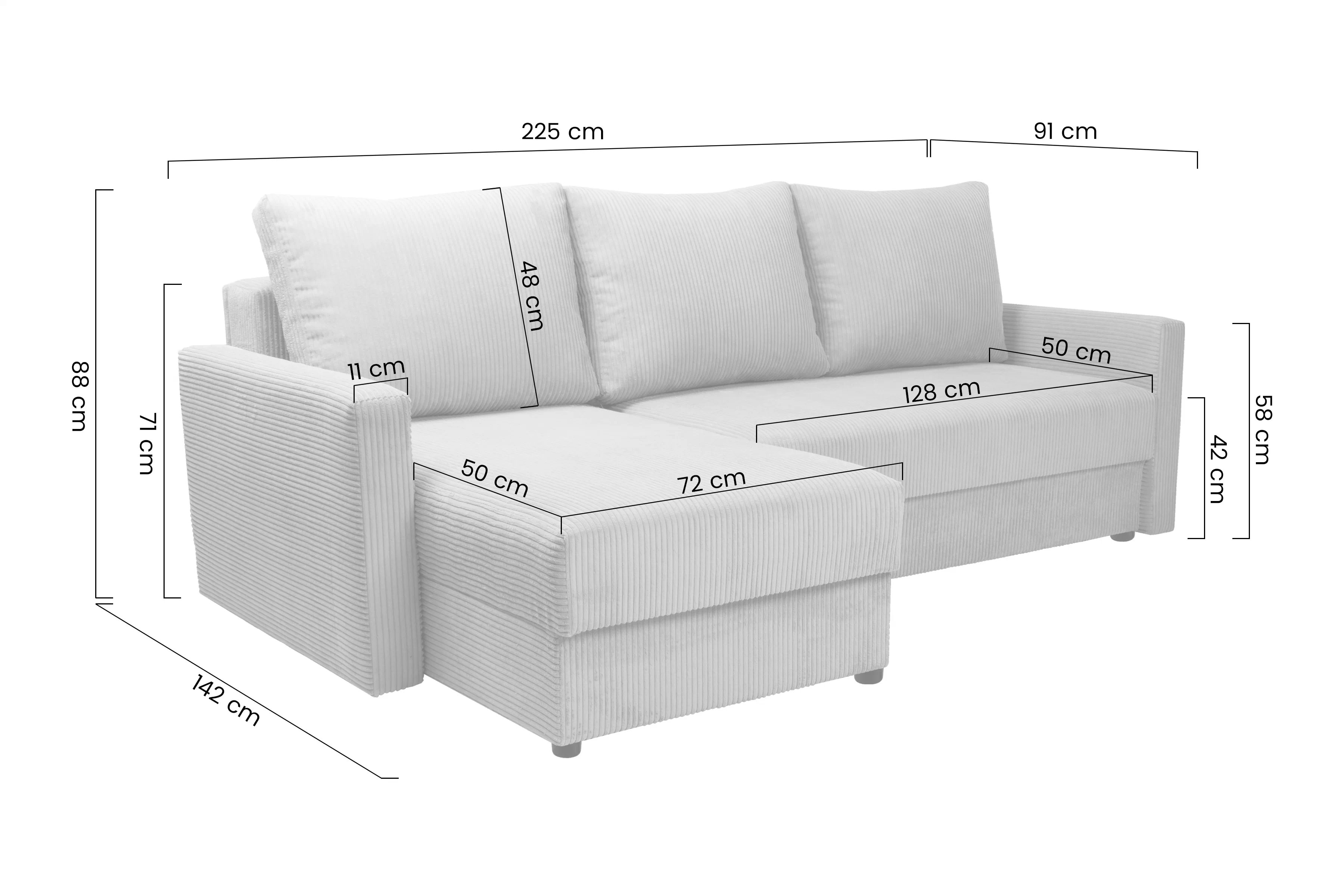 Rozkladacia rohová sedacia súprava Laveris univerzálna Rohová sedacia súprava Laveris s funkciou spánku 