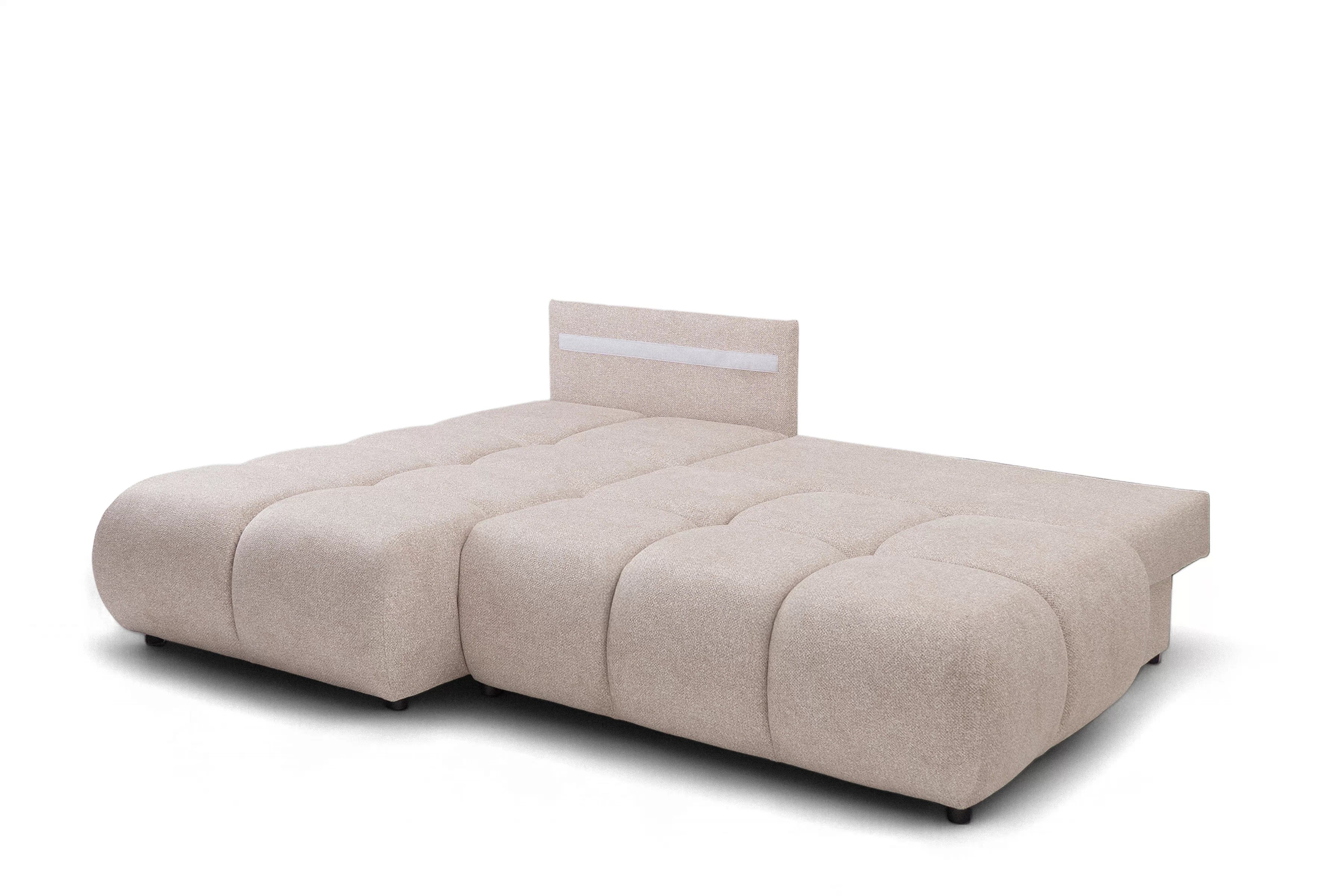 Rohová sedačka Lerio ľavostranná s rozkladom na spanie - svetlobéžová hydrofóbna látka Blur 02 Rohová sedacia súprava Lerio Ľavá strana s funkciou spánku - jasno Béžová dzianina hydrofobowa Blur 02