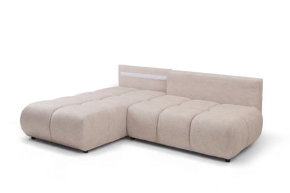 Rohová sedačka Lerio ľavostranná s rozkladom na spanie - svetlobéžová hydrofóbna látka Blur 02 Rohová sedacia súprava Lerio Ľavá strana s funkciou spánku - jasno Béžová dzianina hydrofobowa Blur 02