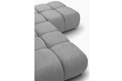 Rohová pohovka Lerio levostranná s rozkladem - světle šedá hydrofobní tkanina Blur 18 Rohová sedací souprava Lerio levá rozkládací - jasno šedá Pletenina Blur 18