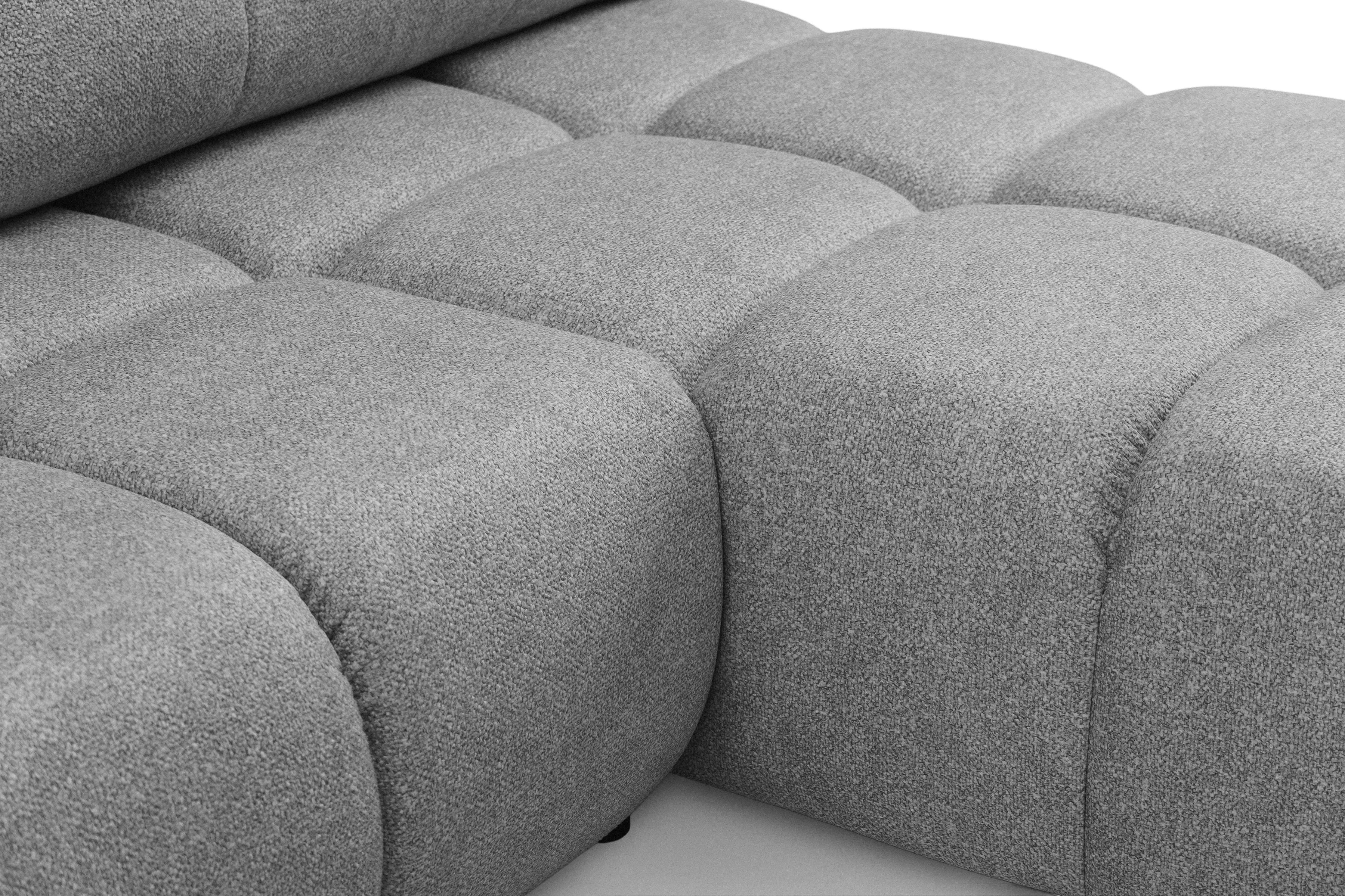 Rohová sedačka Lerio ľavá s funkciou spania - svetlosivý hydrofóbny textil Blur 18 Rohová sedacia súprava Lerio Ľavá strana s funkciou spánku - jasno šedá dzianina hydrofobowa Blur 18