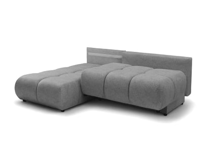 Rohová sedačka Lerio ľavá s funkciou spania - svetlosivý hydrofóbny textil Blur 18 Rohová sedacia súprava Lerio Ľavá strana s funkciou spánku - jasno šedá dzianina hydrofobowa Blur 18