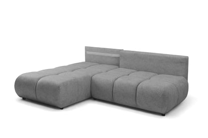 Rohová sedačka Lerio ľavá s funkciou spania - svetlosivý hydrofóbny textil Blur 18 Rohová sedacia súprava Lerio Ľavá strana s funkciou spánku - jasno šedá dzianina hydrofobowa Blur 18