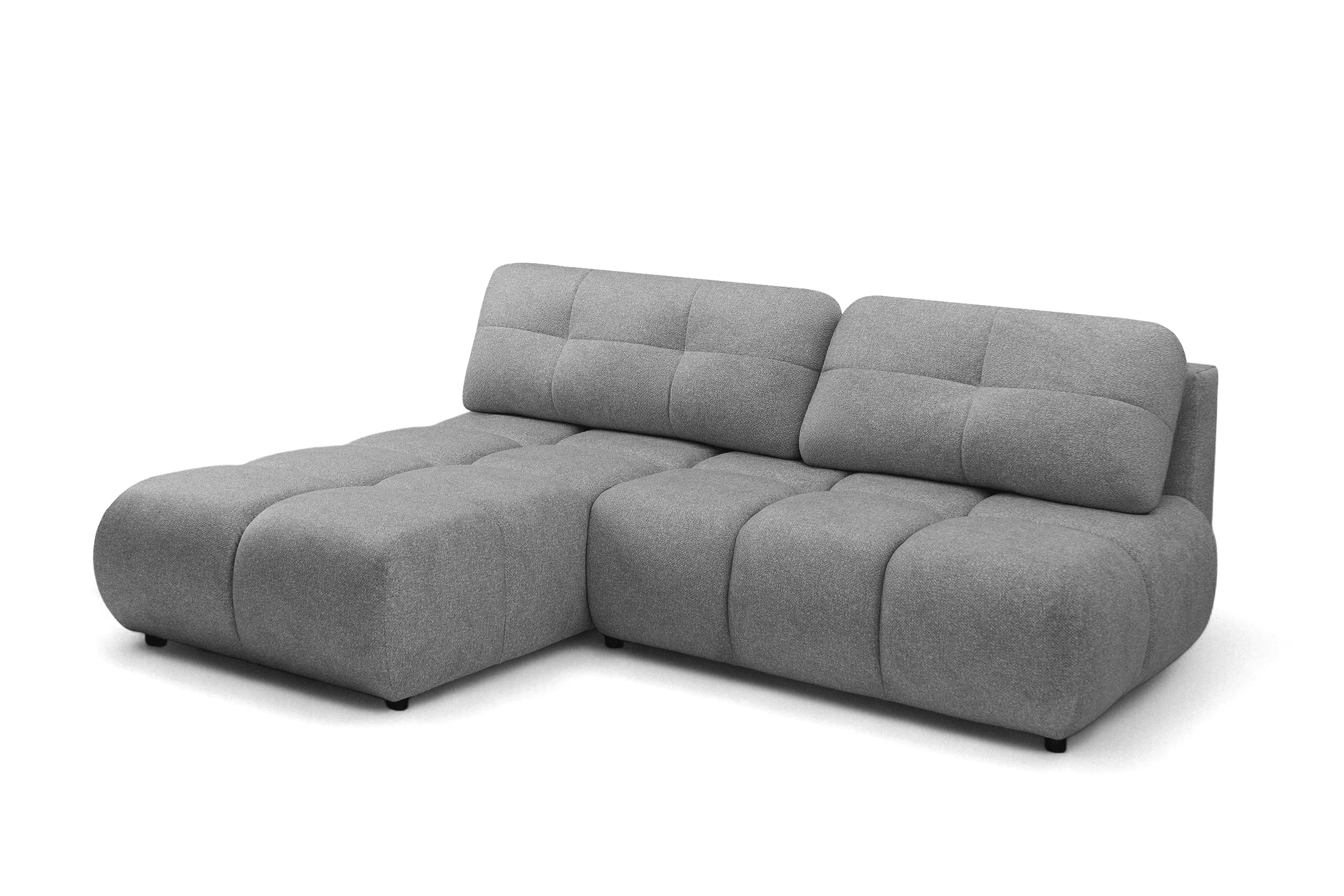 Rohová sedačka Lerio ľavá s funkciou spania - svetlosivý hydrofóbny textil Blur 18 Rohová sedacia súprava Lerio Ľavá strana s funkciou spánku - jasno šedá dzianina hydrofobowa Blur 18