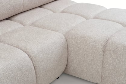 Rohová sedačka Lerio s rozkládací funkcí - světle béžová hydrofobní tkanina Blur 02 Rohová sedací souprava Lerio rozkládací - jasno béžová Pletenina hydrofobowa Blur 02