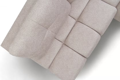 Rohová sedačka Lerio s rozkládací funkcí - světle béžová hydrofobní tkanina Blur 02 Rohová sedací souprava Lerio rozkládací - jasno béžová Pletenina hydrofobowa Blur 02