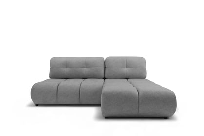 Rohová sedačka Lerio s rozkladem na spaní - světle šedá hydrofobní tkanina Blur 18 Rohová sedací souprava Lerio rozkládací - jasno šedá Pletenina hydrofobowa Blur 18