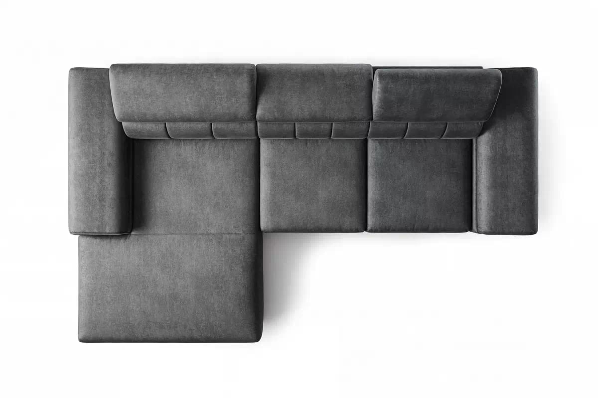 Rohová sedací souprava Taloria Mini levá - šedá látka Zetta 305 / zlaté nožky Rohová sedací souprava levá Taloria Mini - Zetta 305, Nohy zlaté