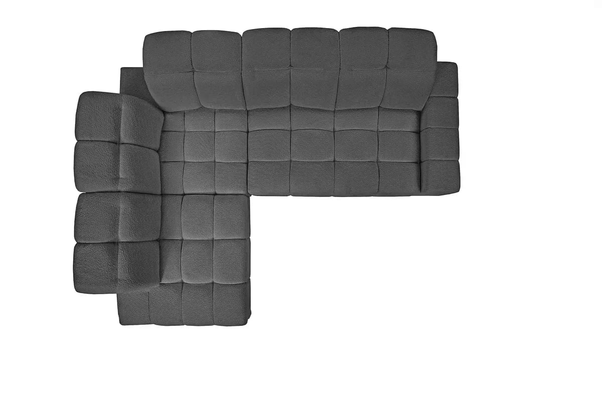 Rozkladacia rohová sedačka Magnelio L ľavá s el. výsuvom - sivé buklé Catch Me 25 Rohová sedacia súprava Ľavá strana rozkladany s elektricky výsuvným sedákem Magnelio L - šedá boucle Catch me 25