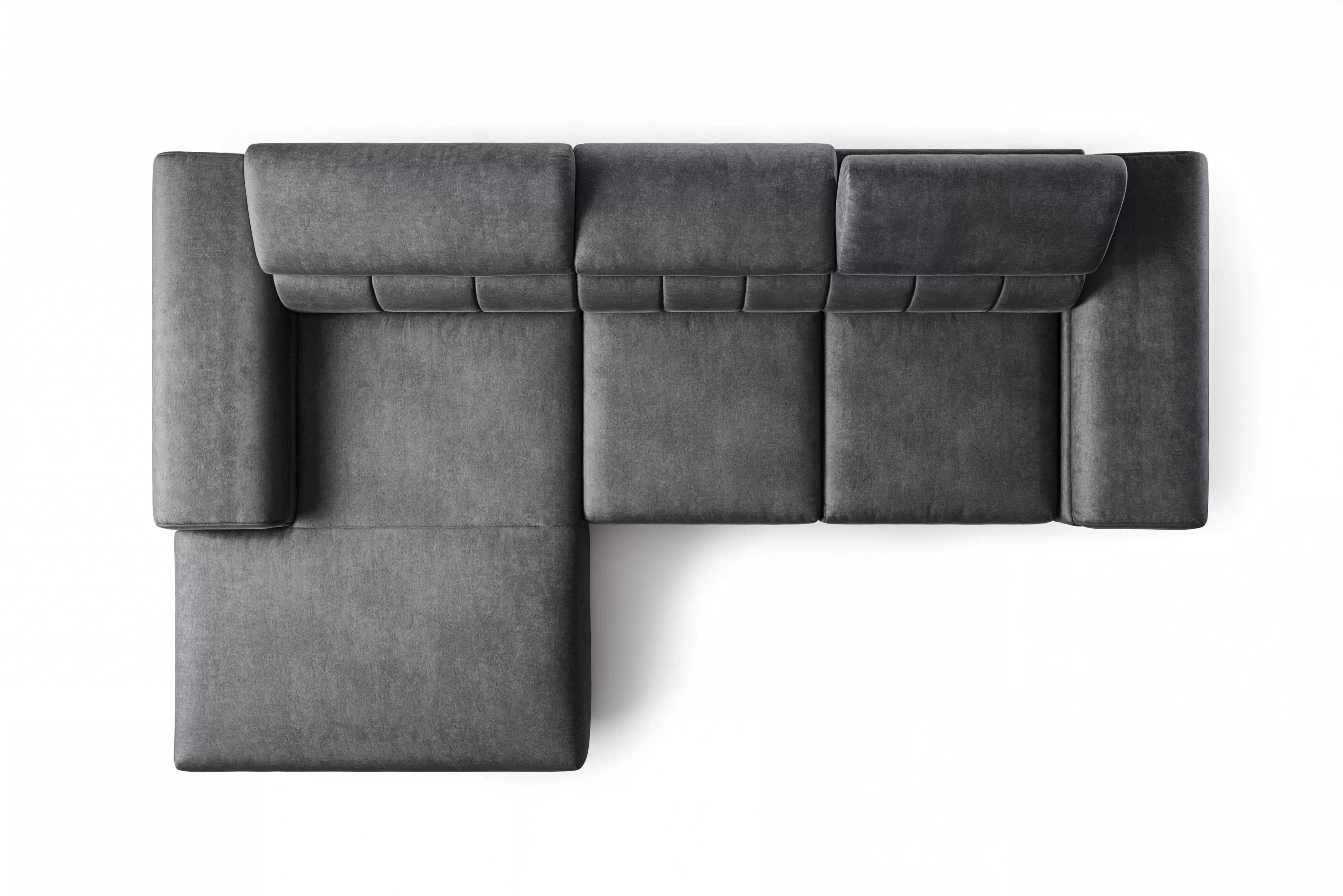 Rohová sedačka Taloria Mini s el. výsuvným sedadlom ľavá - šedý ľahkočistiaci zamat Zetta 305 / čierne nožičky Rohová sedacia súprava Ľavá strana Taloria Mini - Zetta 305, nožičky čierny