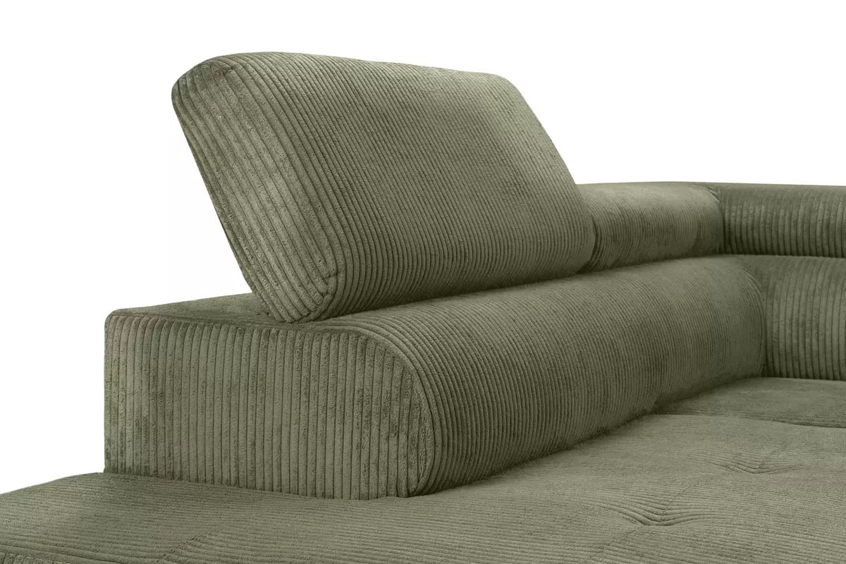 Rohová sedačka Annabelle L do obývačky ľavostranná - zelený menčester Lincoln 37 / chrómové nohy Rohová sedacia súprava Ľavá strana do obývacej izby Annabelle - Zelený MENČESTER Lincoln 37