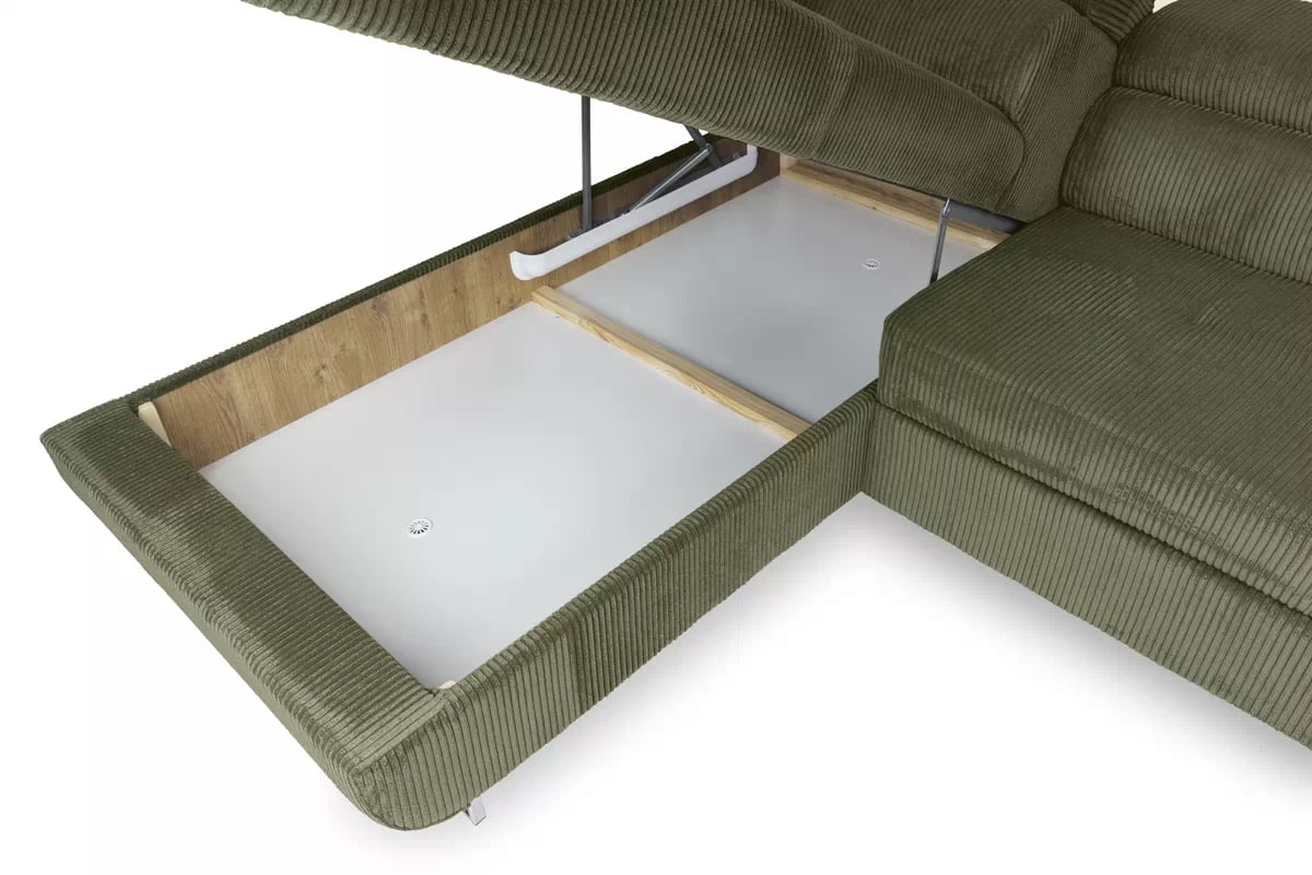 Rohová sedačka Annabelle L do obývačky ľavostranná - zelený menčester Lincoln 37 / chrómové nohy Rohová sedacia súprava Ľavá strana do obývacej izby Annabelle - Zelený MENČESTER Lincoln 37