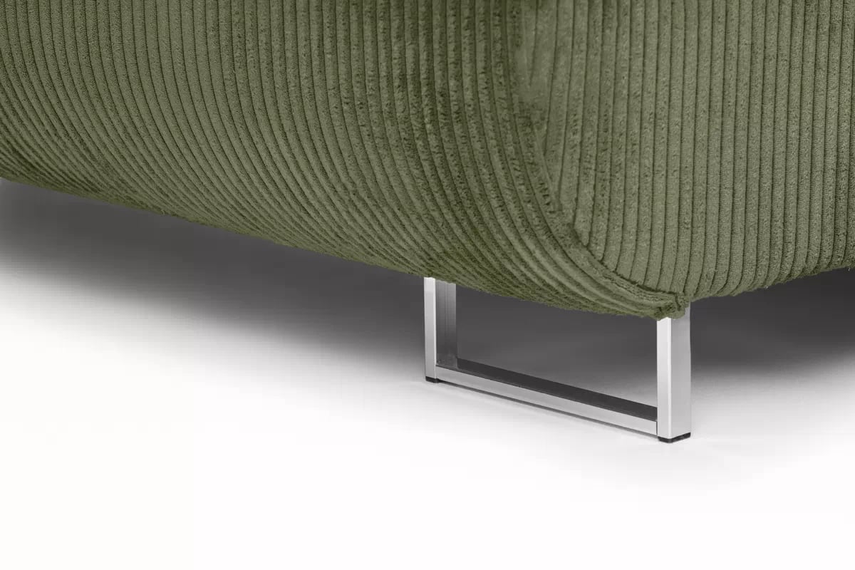 Rohová sedačka Annabelle L do obývačky ľavostranná - zelený menčester Lincoln 37 / chrómové nohy Rohová sedacia súprava Ľavá strana do obývacej izby Annabelle - Zelený MENČESTER Lincoln 37