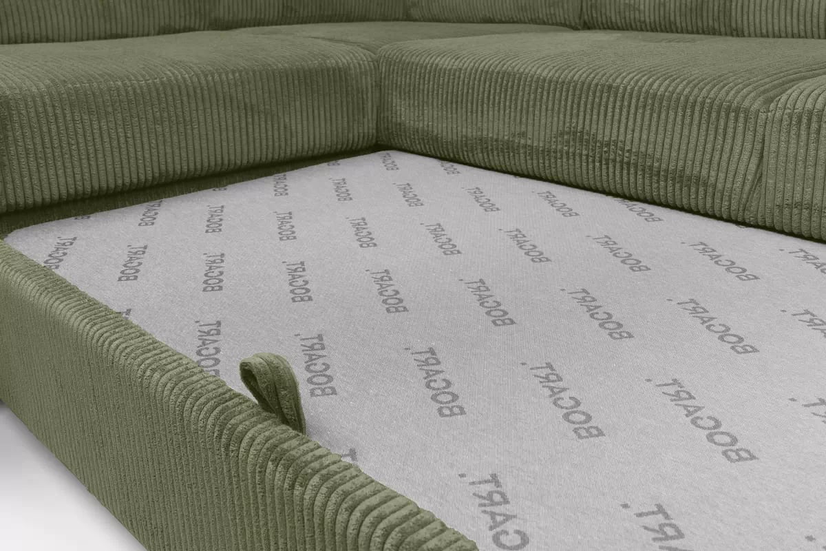 Rohová sedačka Annabelle L do obývačky ľavostranná - zelený menčester Lincoln 37 / chrómové nohy Rohová sedacia súprava Ľavá strana do obývacej izby Annabelle - Zelený MENČESTER Lincoln 37