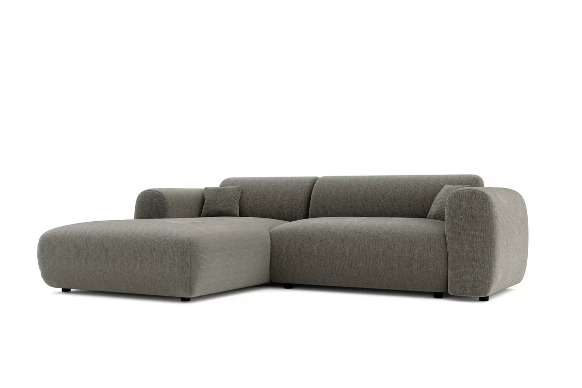 Rohová sedacia súprava Zastia ľavá - šedá pletenina Crown 18 Rohová sedacia súprava Ľavá strana do obývacej izby Zastia - šedá plecionka Crown 18 