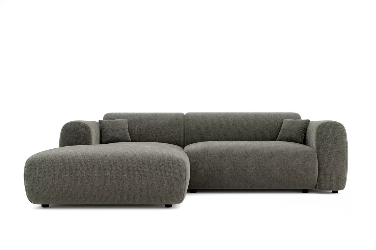 Rohová sedacia súprava Zastia ľavá - šedá pletenina Crown 18 Rohová sedacia súprava Ľavá strana do obývacej izby Zastia - šedá plecionka Crown 18 