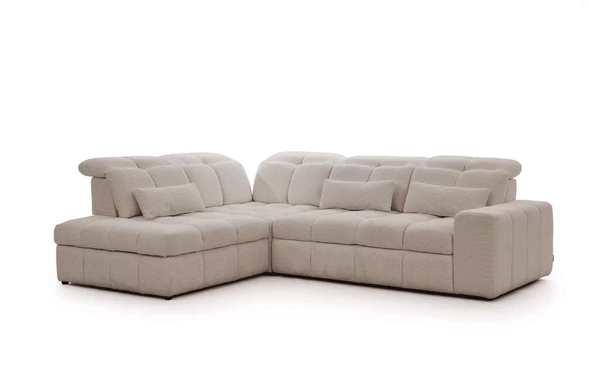 Rozkladacia rohová sedačka Magnelio L ľavá s el. výsuvom - béžové buklé Catch Me 02 Rohová sedacia súprava Ľavá strana rozkladany s elektricky výsuvným sedákem Magnelio L - Béžová boucle Catch me 2