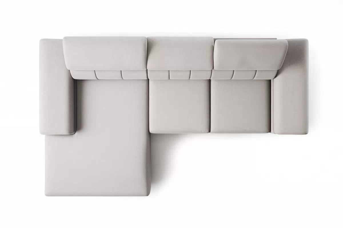 Rohová sedací souprava Taloria Mini levá - béžová látka Maya 01 / zlaté nožky Rohová sedací souprava levá Taloria Mini - Maya 01, Nohy zlaté