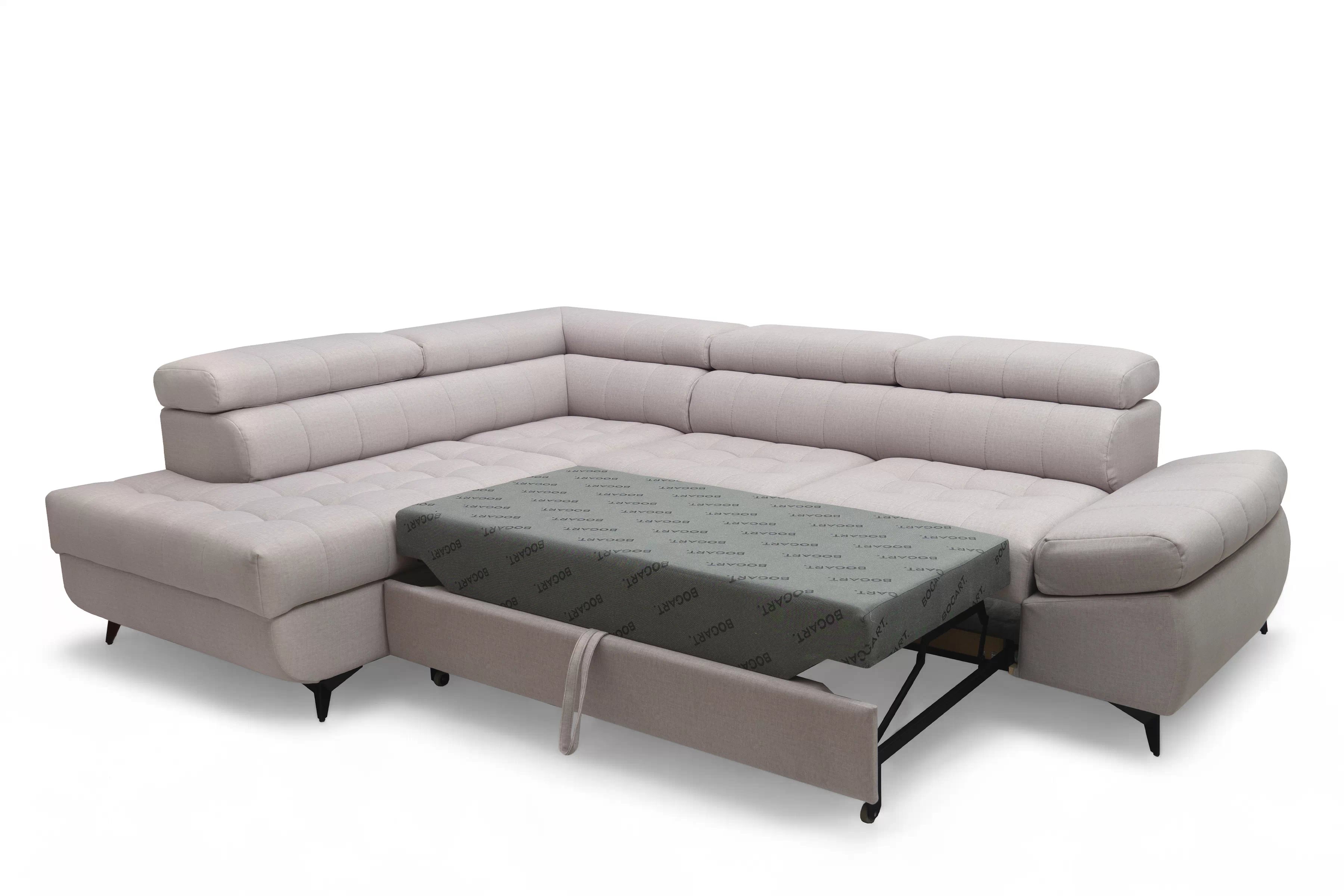 Rohová sedacia súprava Valoris L ľavá s funkciou spania - béžová látka Maya 01 Rohová sedacia súprava Ľavá strana Valoris L s funkciou spánku - Béžová látka Maya 01